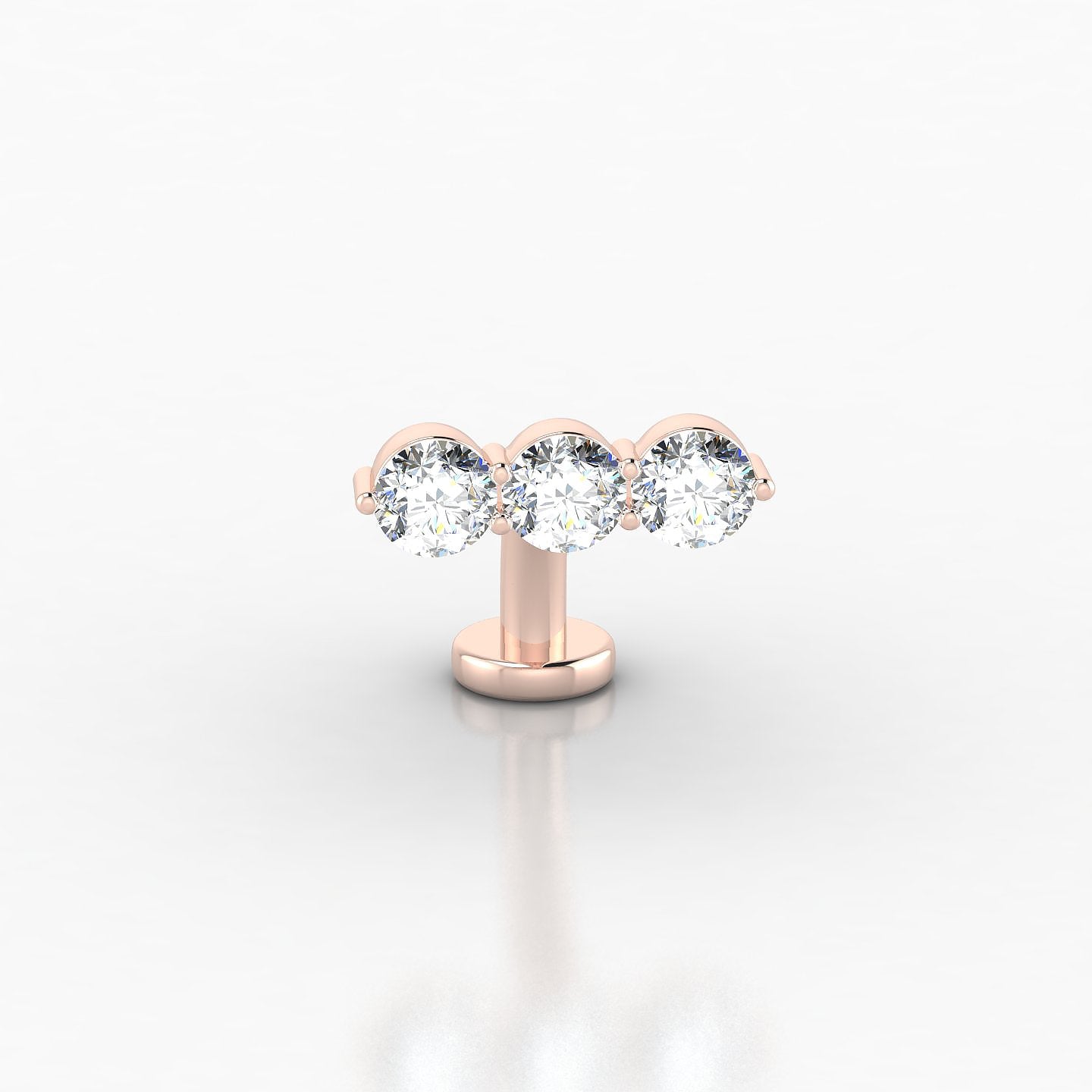 Ma'at | 18k Rose Gold 10 mm 10 mm Trilogy Diamond Floating Navel Piercing