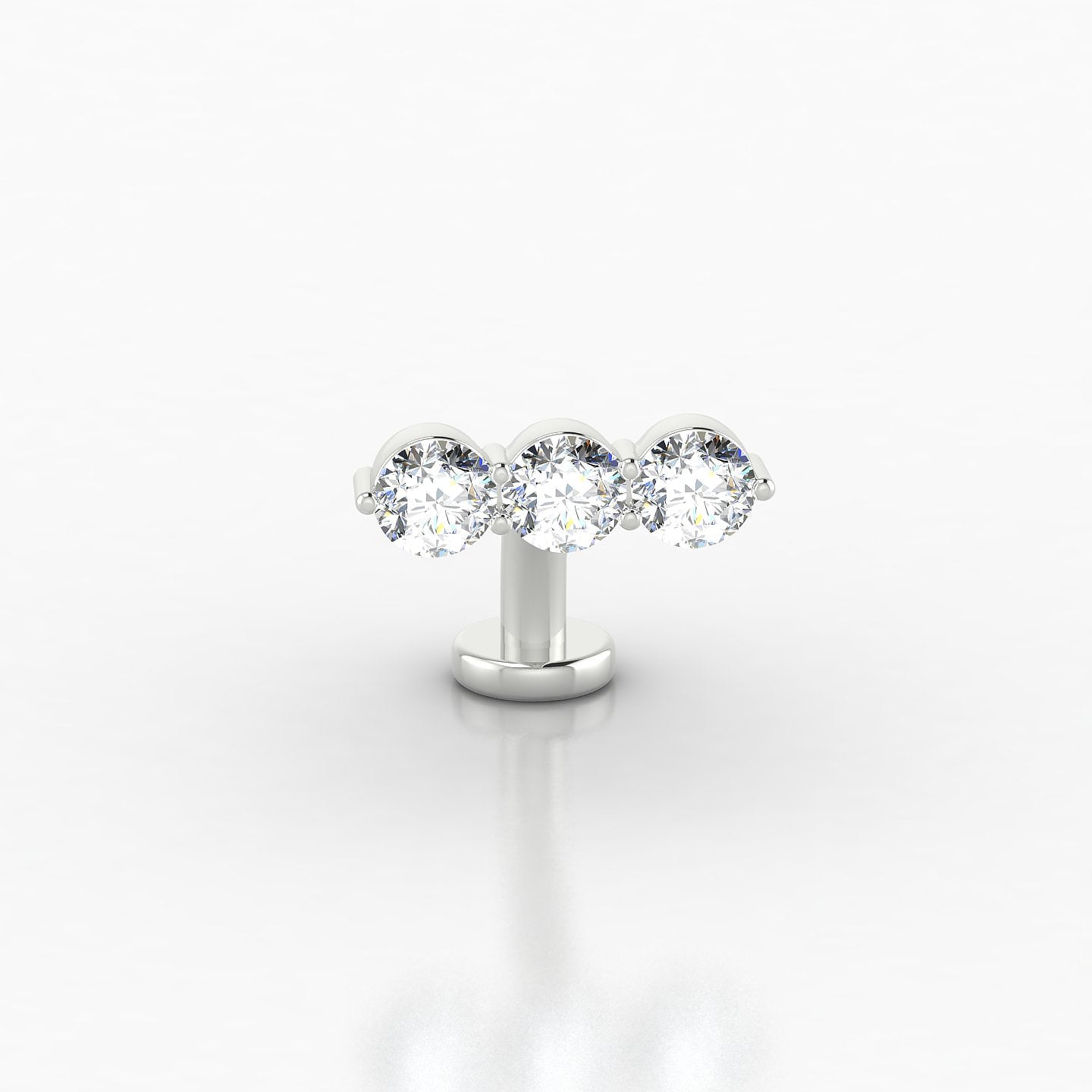 Ma'at | 18k White Gold 10 mm 10 mm Trilogy Diamond Floating Navel Piercing