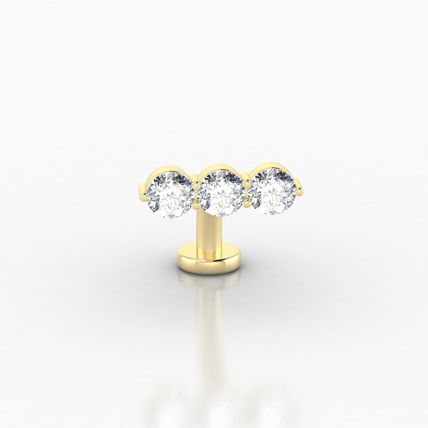 Ma'at | 18k Yellow Gold 10 mm 10 mm Trilogy Diamond Floating Navel Piercing