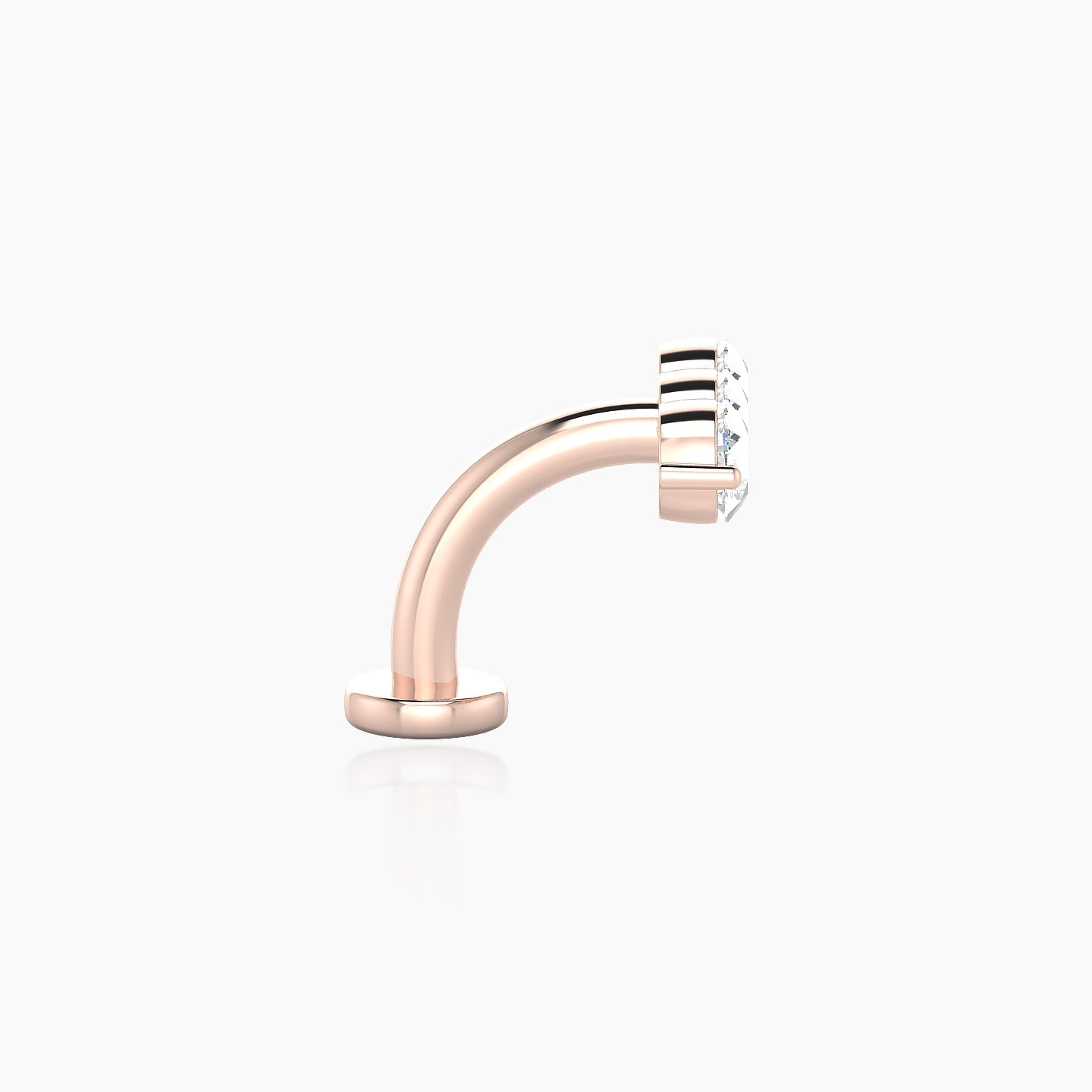 Ma'at | 18k Rose Gold 10 mm 10 mm Trilogy Diamond Floating Navel Piercing