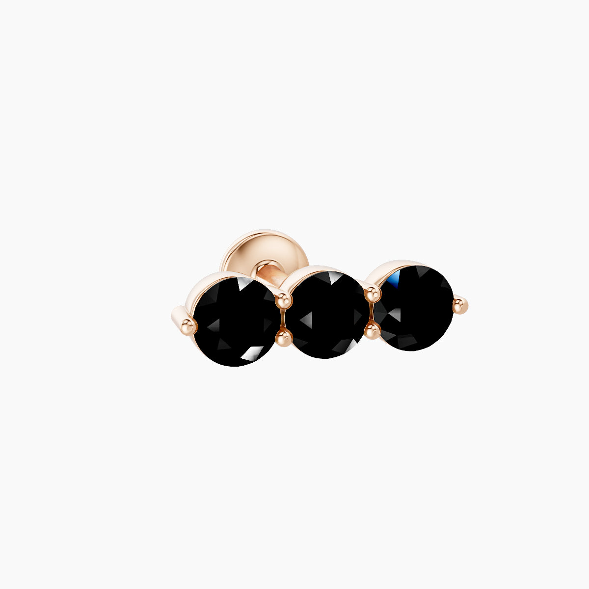 Ma'at | 18k Rose Gold 5 mm 10 mm Trilogy Black Diamond Piercing