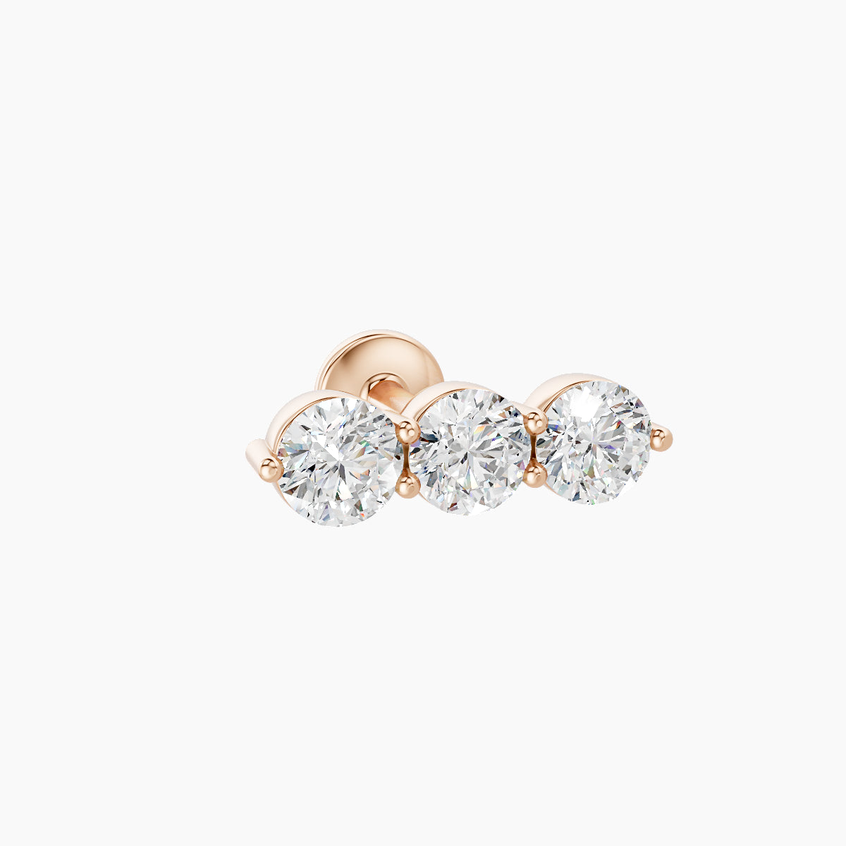 Ma'at | 18k Rose Gold 10 mm 5 mm Trilogy Diamond Piercing