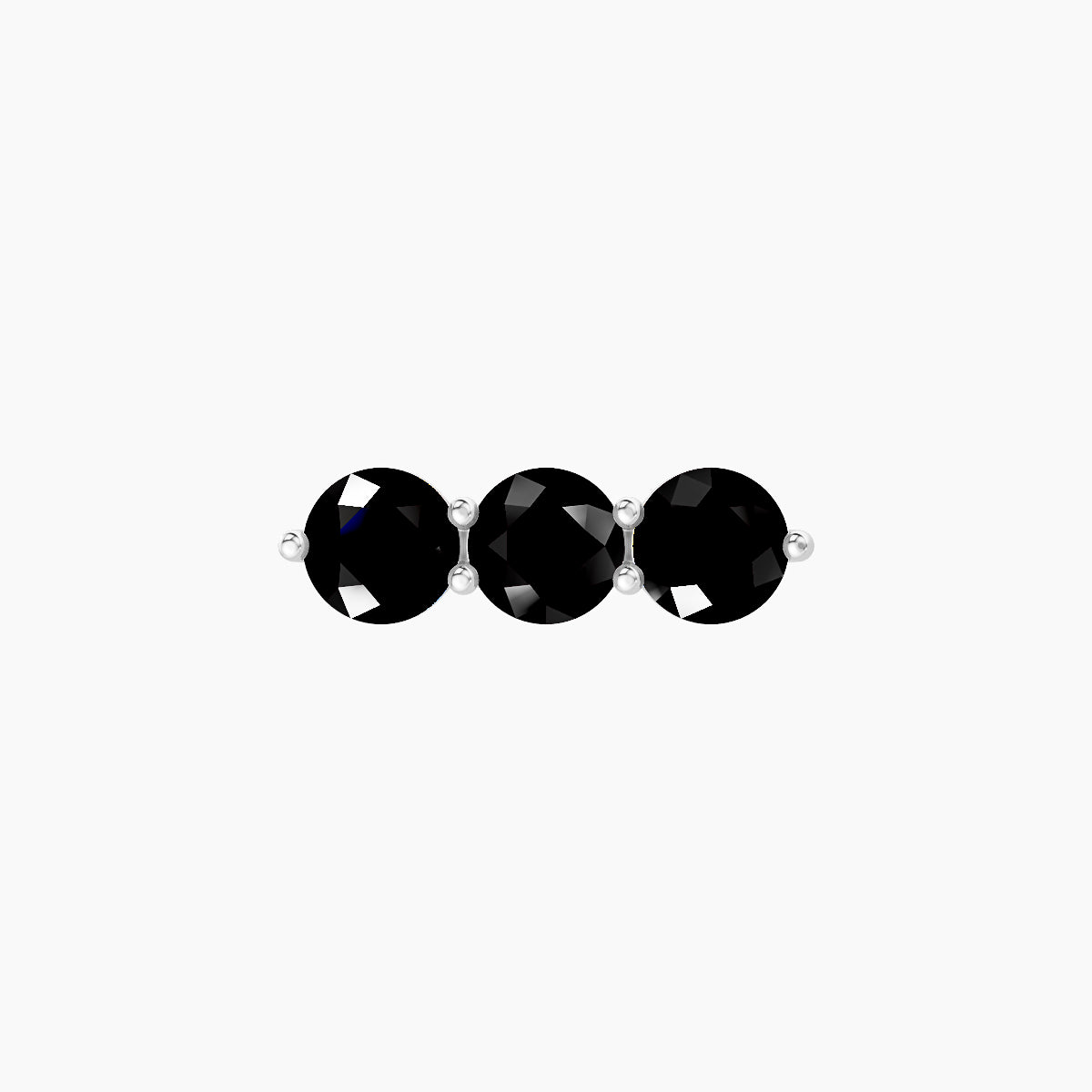 Ma'at | 18k White Gold 5 mm 10 mm Trilogy Black Diamond Piercing