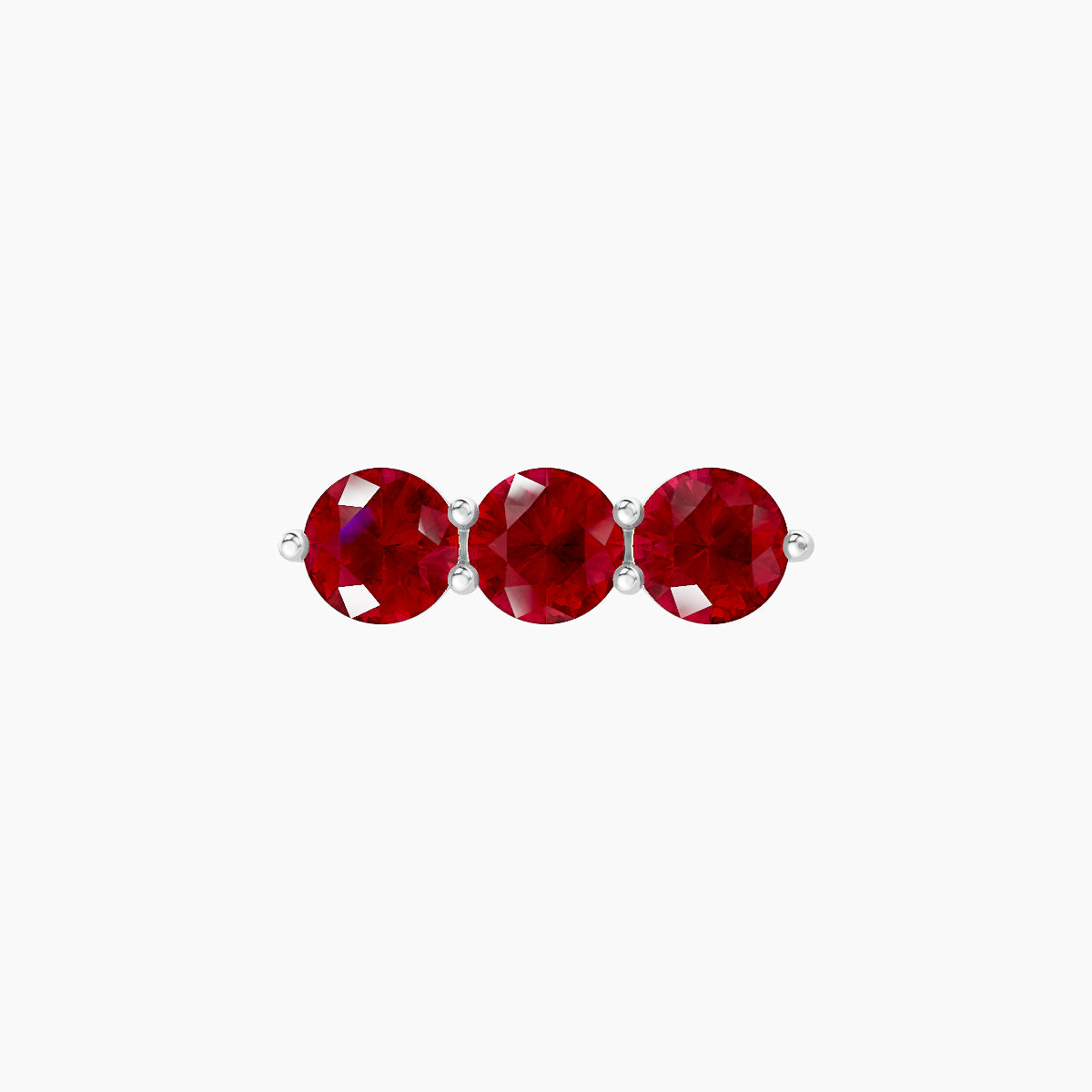 Ma'at | 18k White Gold 5 mm 10 mm Trilogy Ruby Piercing