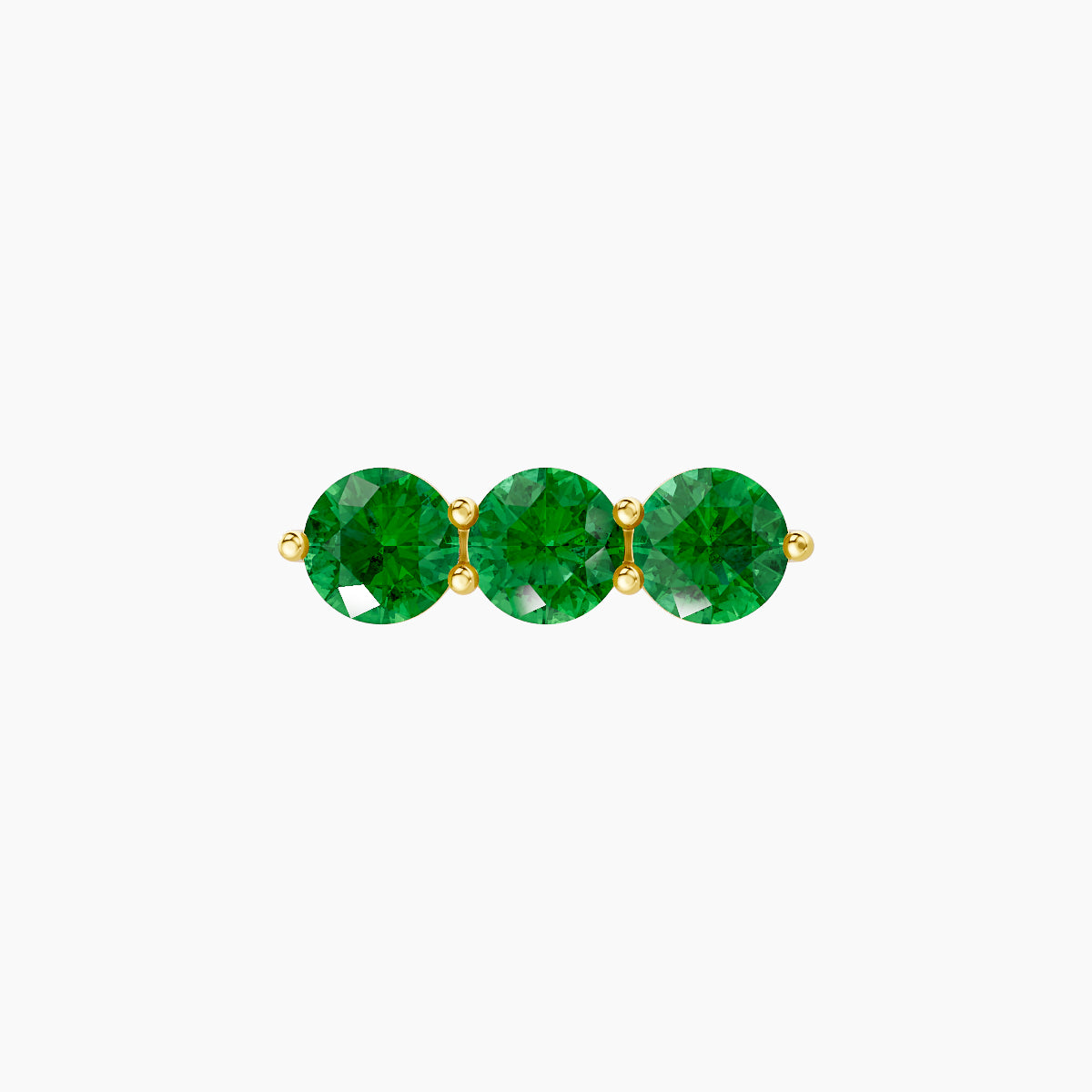 Ma'at | 18k Yellow Gold 5 mm 10 mm Trilogy Emerald Piercing