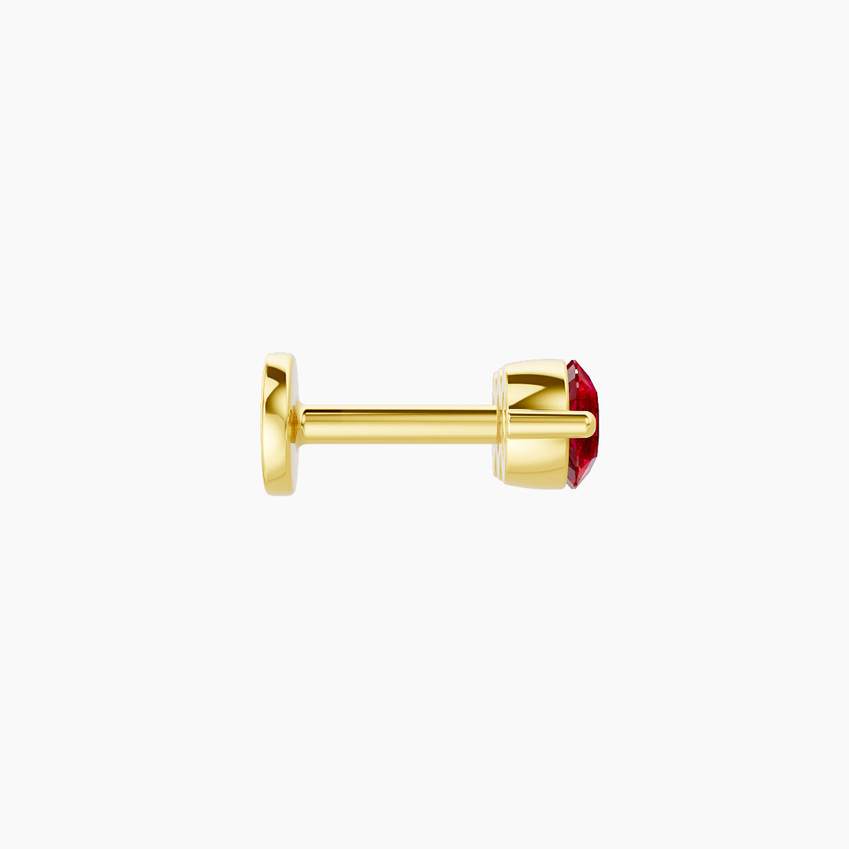 Ma'at | 18k Yellow Gold 5 mm 10 mm Trilogy Ruby Piercing