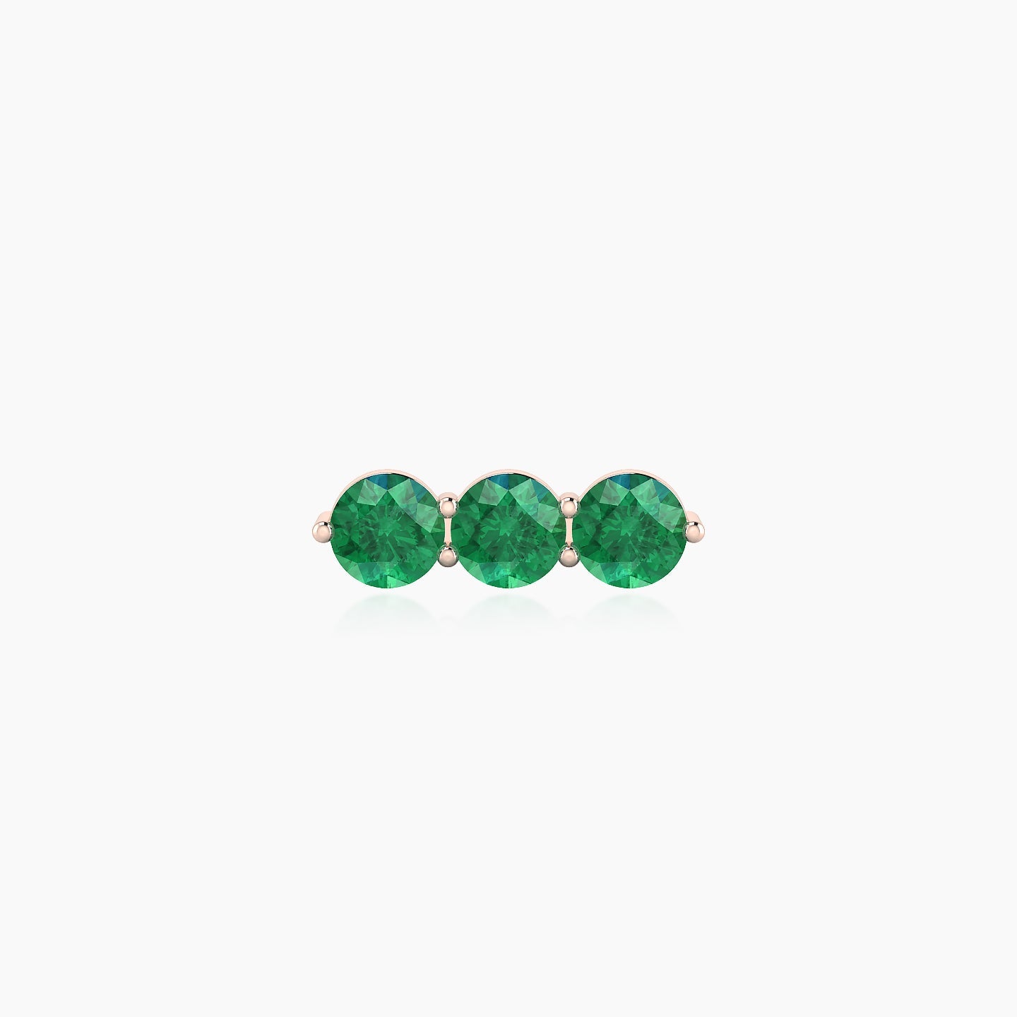 Ma'at | 18k Rose Gold 5 mm 10 mm Trilogy Emerald Piercing