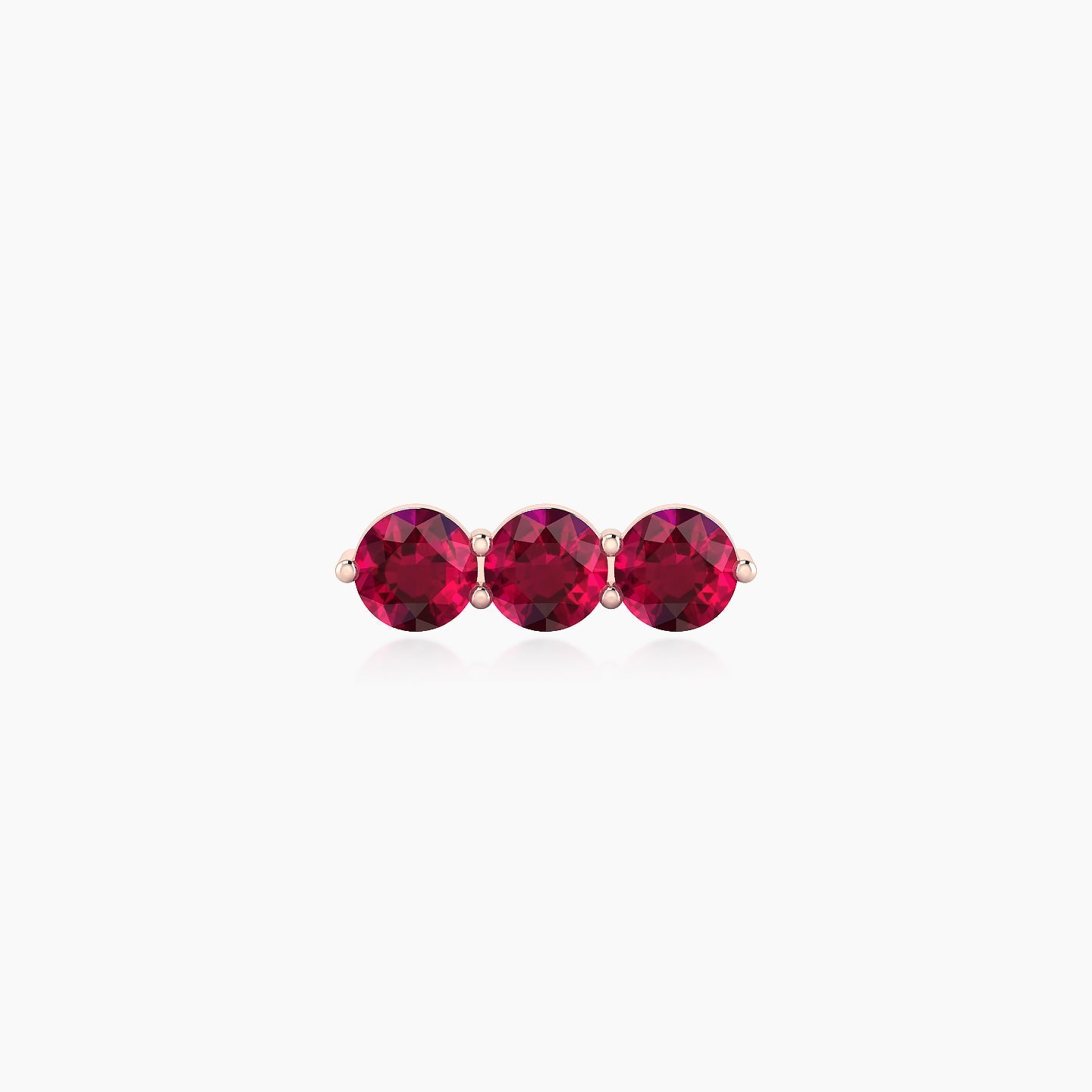 Ma'at | 18k Rose Gold 5 mm 10 mm Trilogy Ruby Piercing