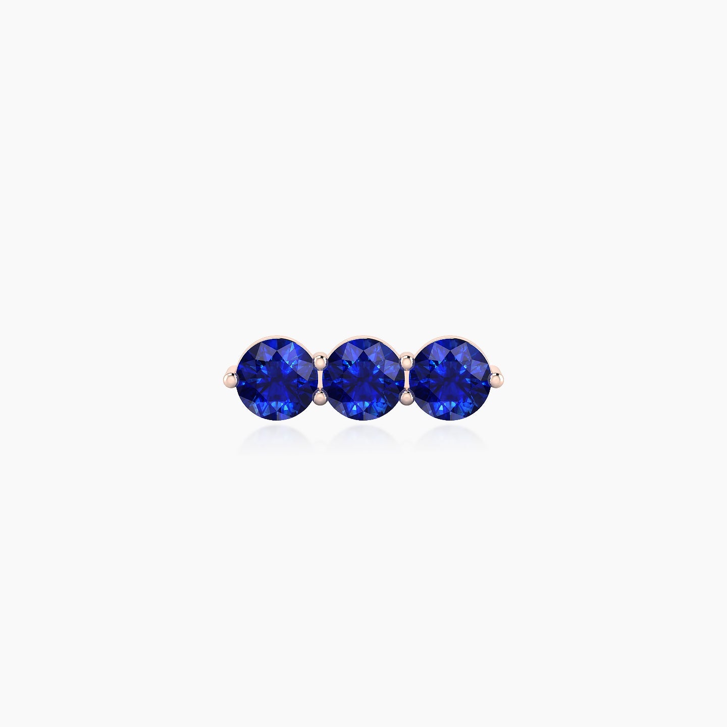 Ma'at | 18k Rose Gold 5 mm 10 mm Trilogy Sapphire Piercing