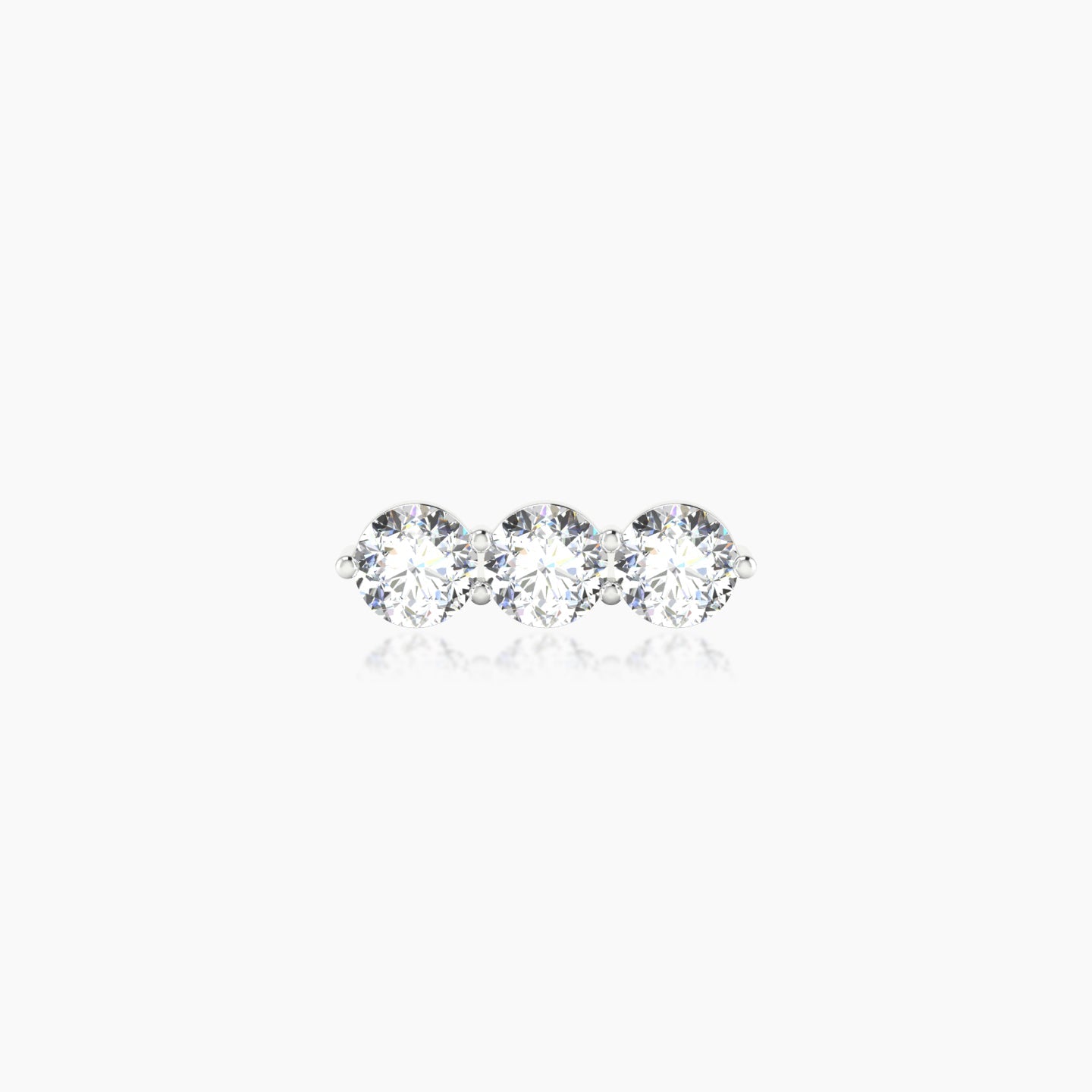 Ma'at | 18k White Gold 10 mm 5 mm Trilogy Diamond Piercing