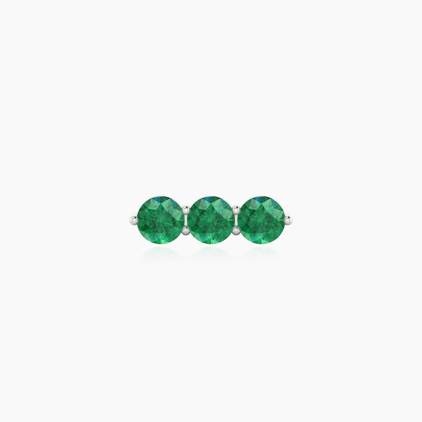 Ma'at | 18k White Gold 5 mm 10 mm Trilogy Emerald Piercing