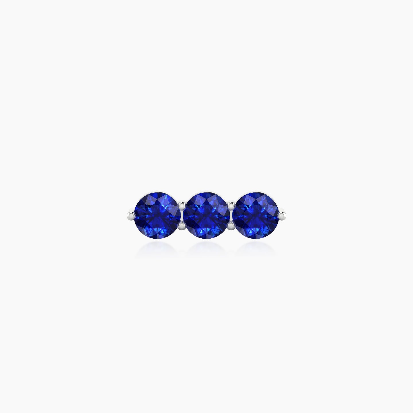 Ma'at | 18k White Gold 5 mm 10 mm Trilogy Sapphire Piercing