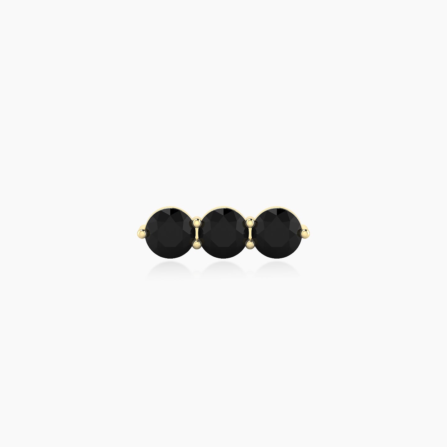 Ma'at | 18k Yellow Gold 5 mm 10 mm Trilogy Black Diamond Piercing