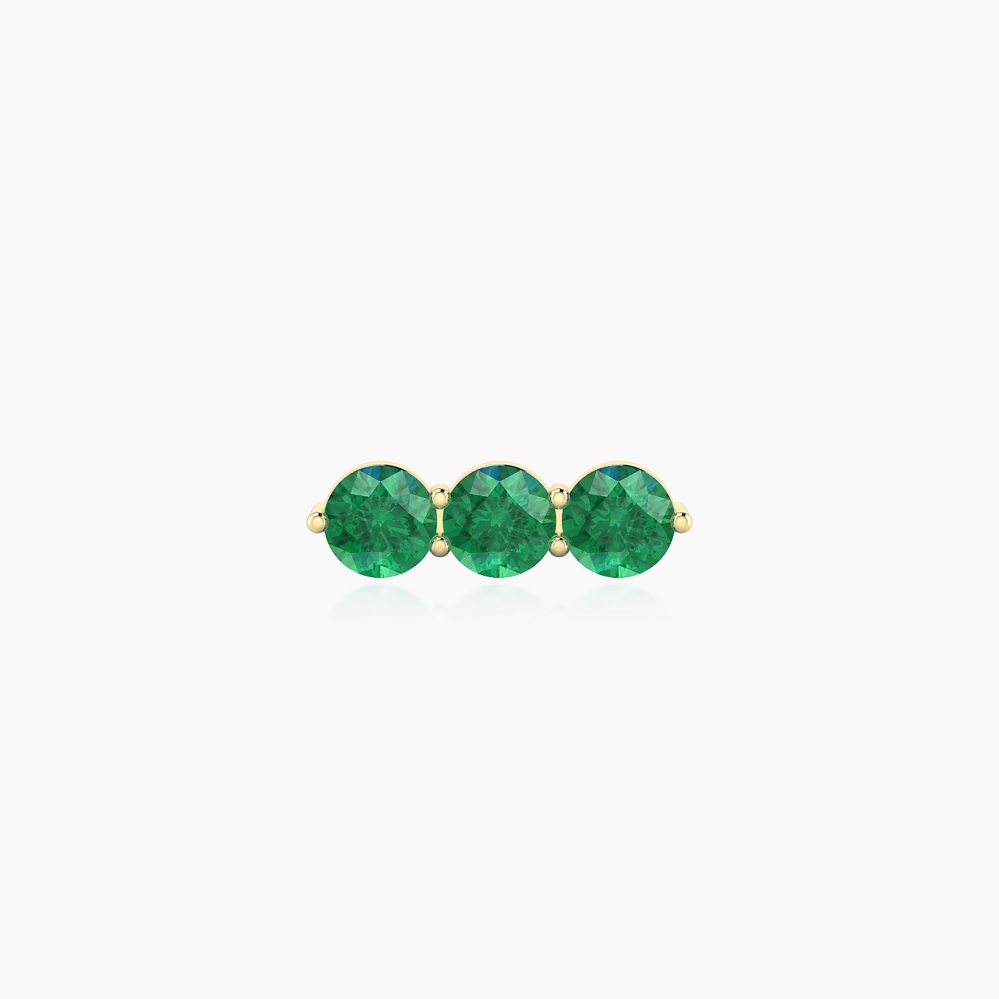 Ma'at | 18k Yellow Gold 5 mm 10 mm Trilogy Emerald Piercing