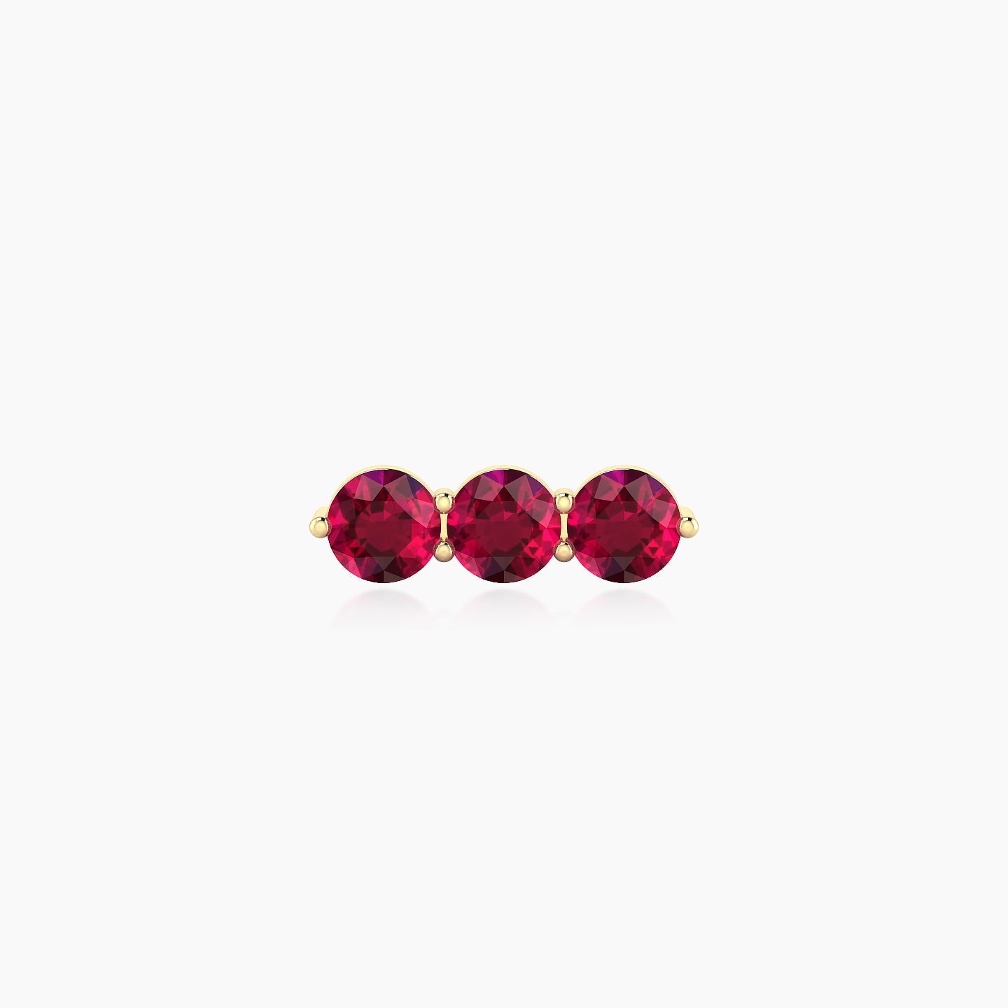 Ma'at | 18k Yellow Gold 5 mm 10 mm Trilogy Ruby Piercing