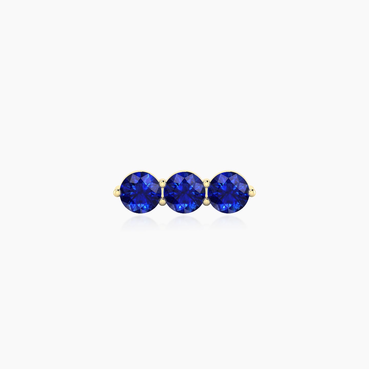 Ma'at | 18k Yellow Gold 5 mm 10 mm Trilogy Sapphire Piercing