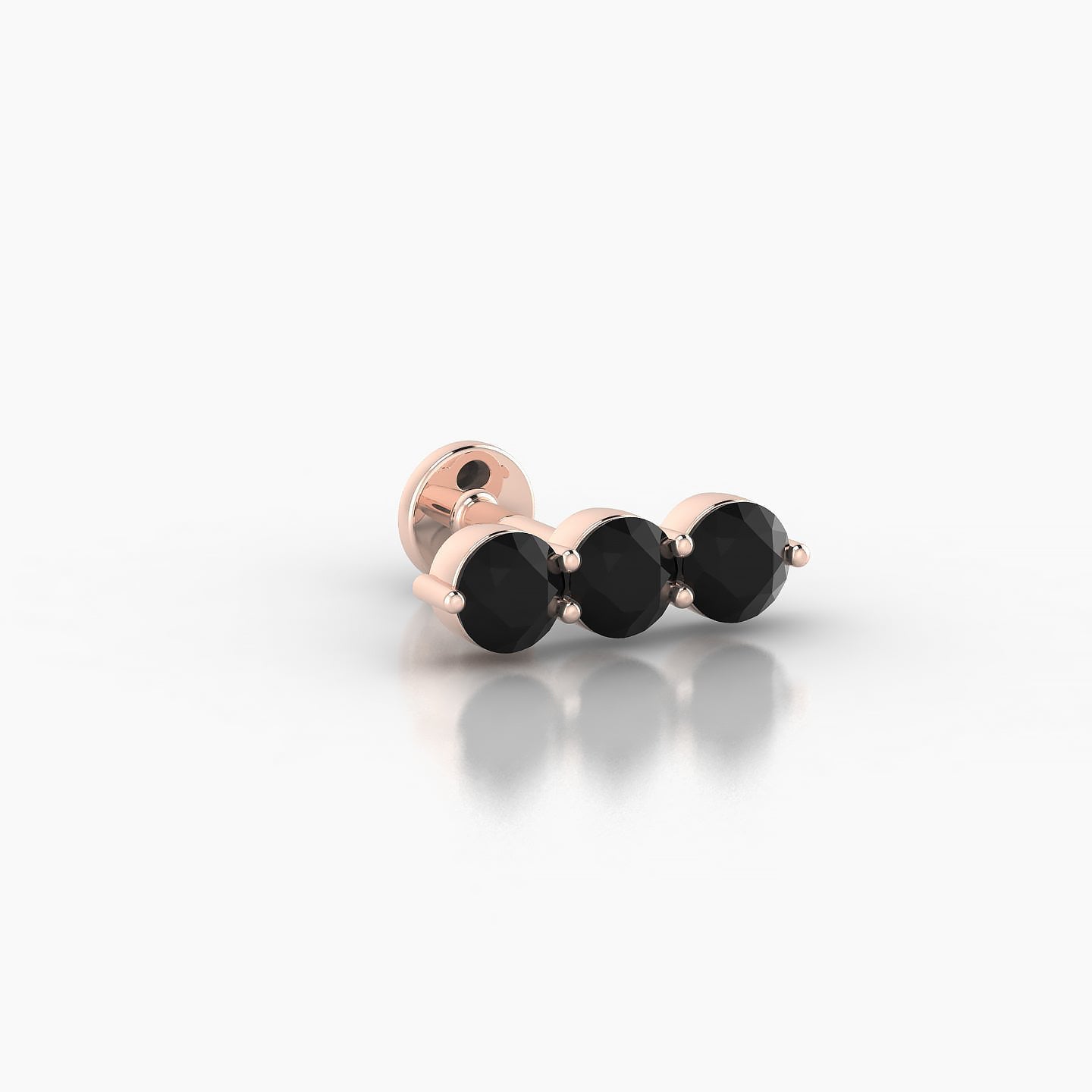 Ma'at | 18k Rose Gold 5 mm 10 mm Trilogy Black Diamond Piercing