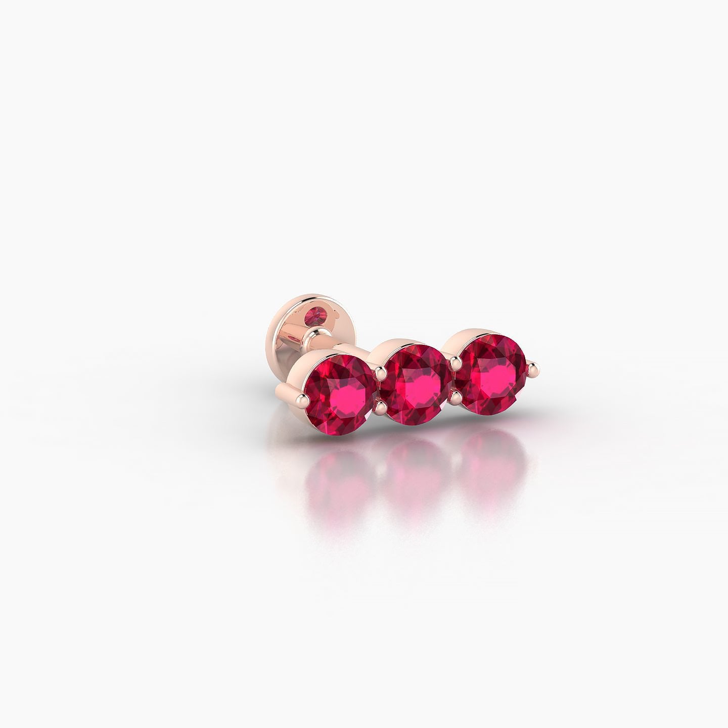 Ma'at | 18k Rose Gold 5 mm 10 mm Trilogy Ruby Piercing