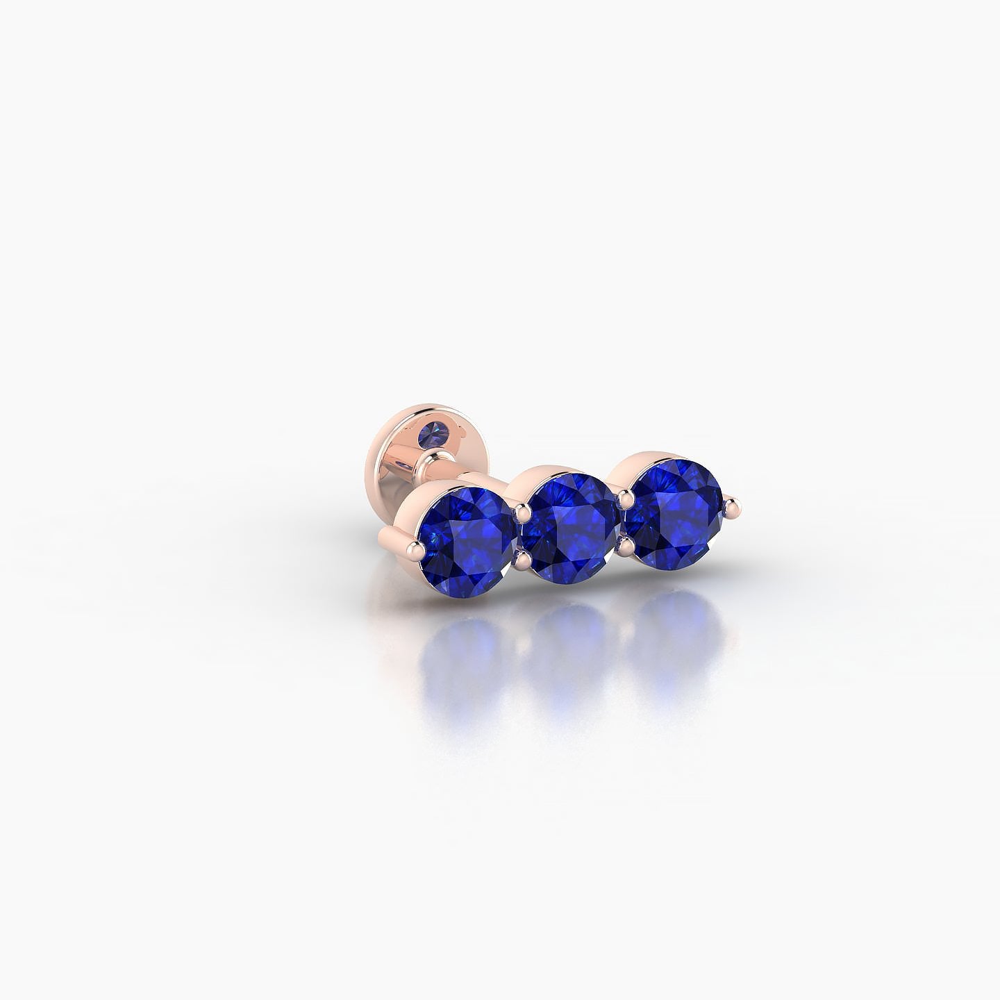 Ma'at | 18k Rose Gold 5 mm 10 mm Trilogy Sapphire Piercing