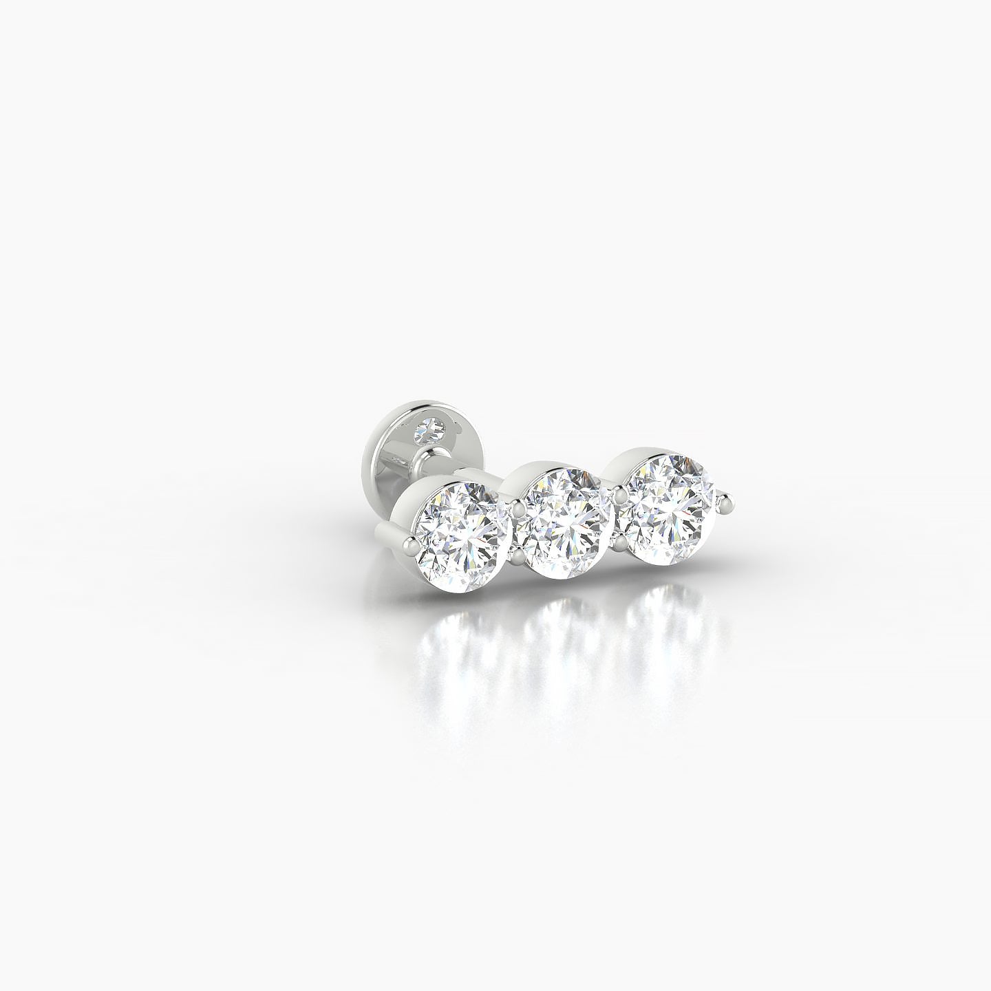 Ma'at | 18k White Gold 10 mm 5 mm Trilogy Diamond Piercing