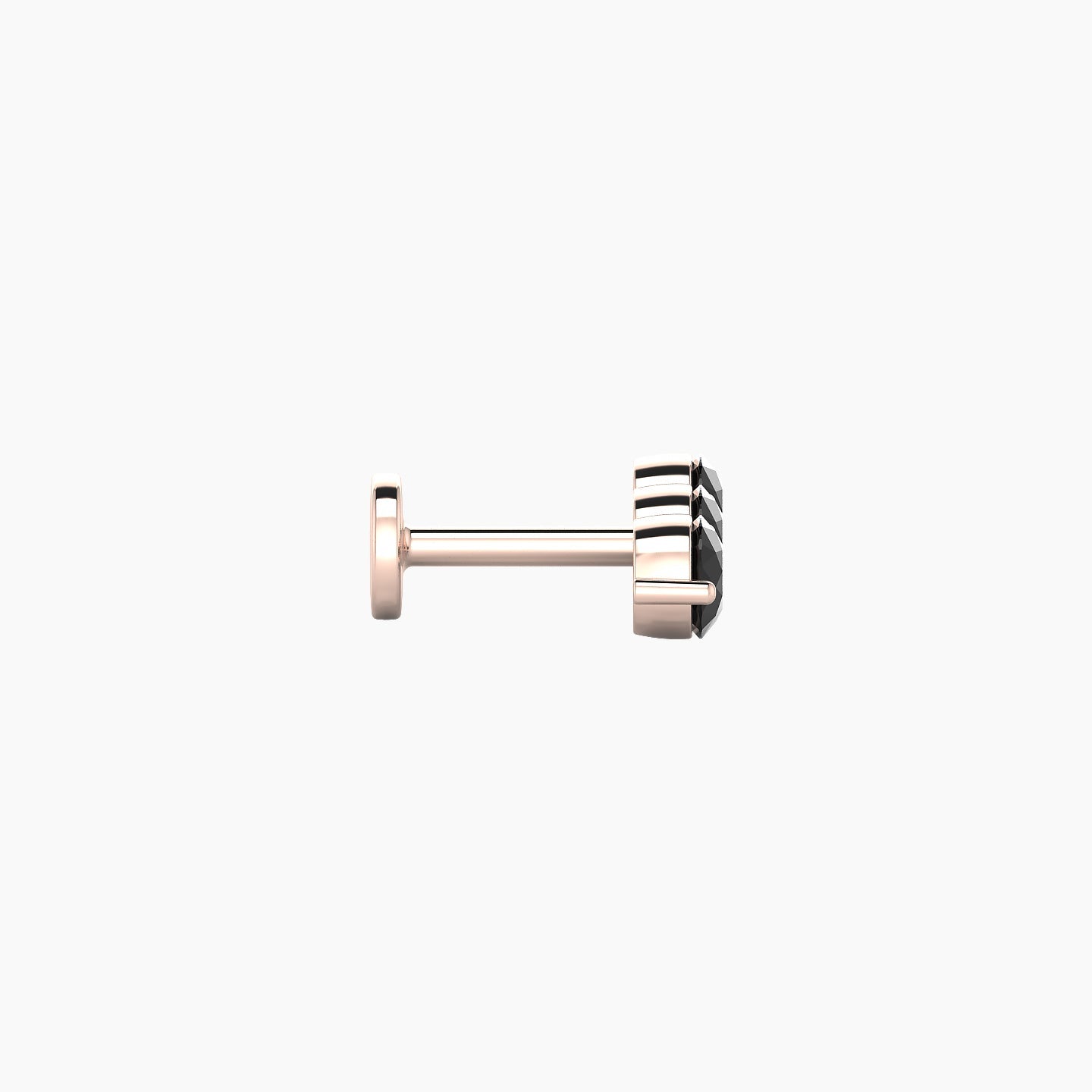 Ma'at | 18k Rose Gold 5 mm 10 mm Trilogy Black Diamond Piercing