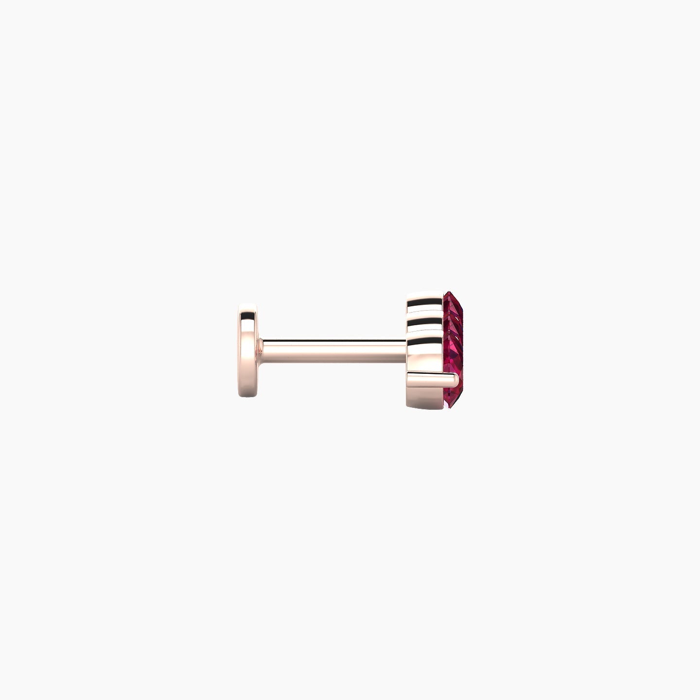 Ma'at | 18k Rose Gold 5 mm 10 mm Trilogy Ruby Piercing