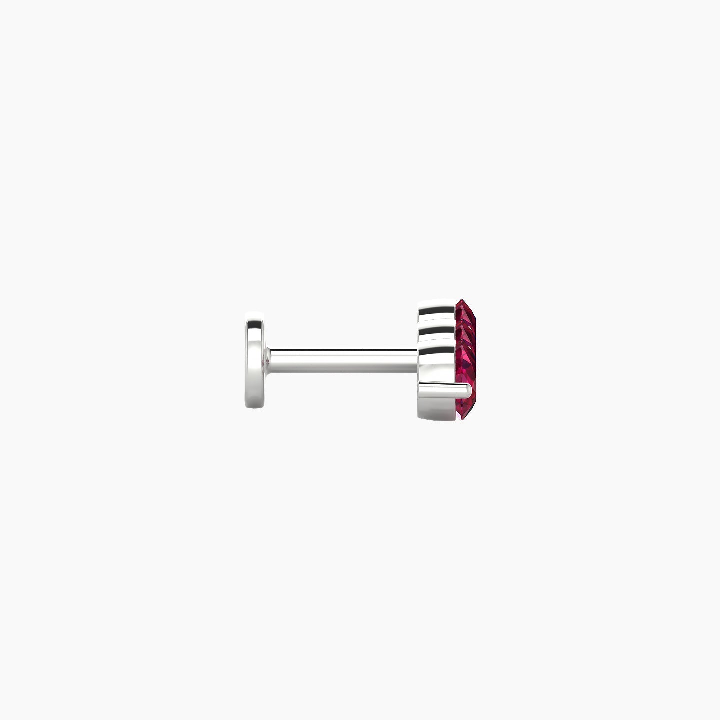 Ma'at | 18k White Gold 5 mm 10 mm Trilogy Ruby Piercing