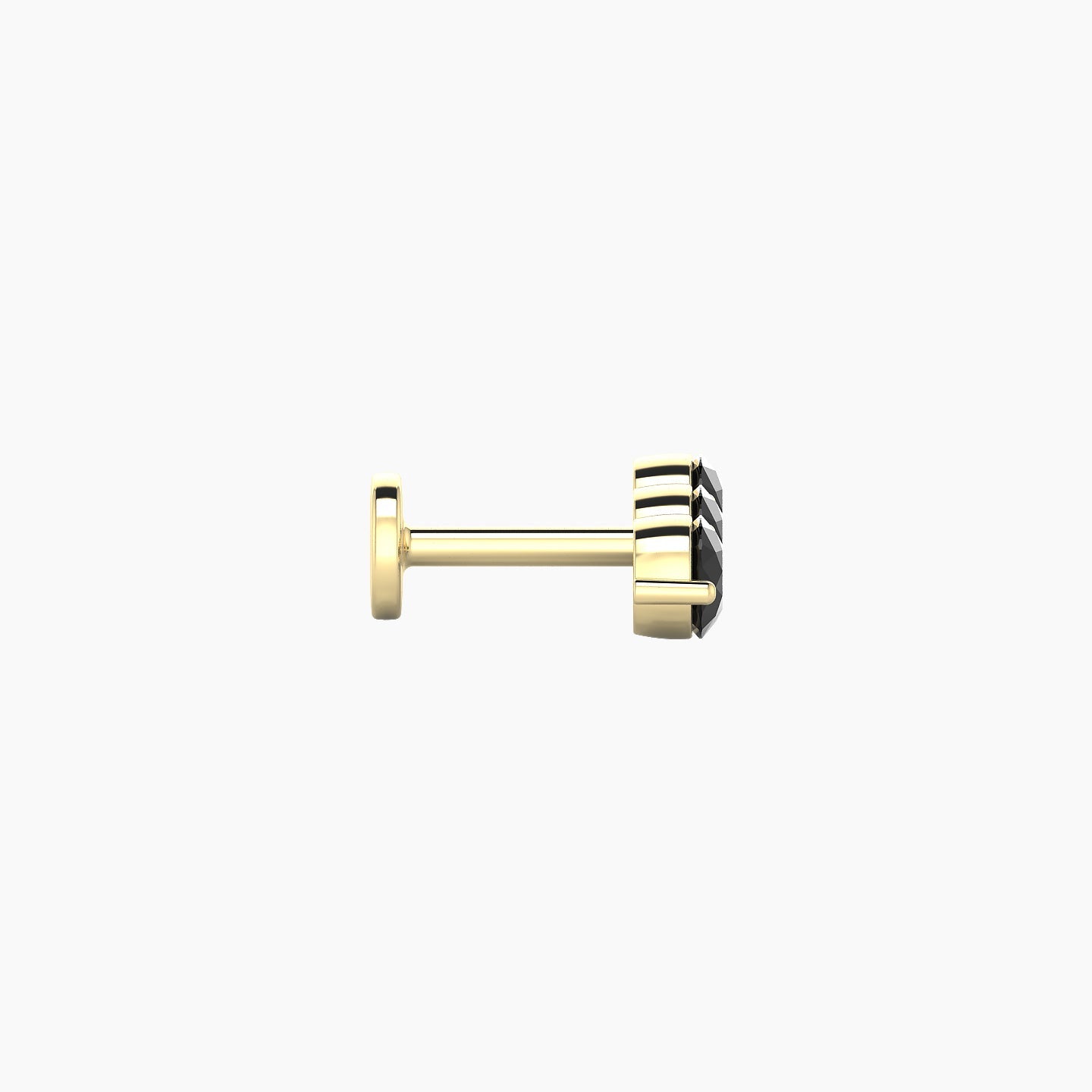 Ma'at | 18k Yellow Gold 5 mm 10 mm Trilogy Black Diamond Piercing