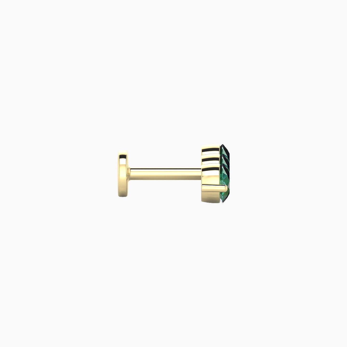 Ma'at | 18k Yellow Gold 5 mm 10 mm Trilogy Emerald Piercing