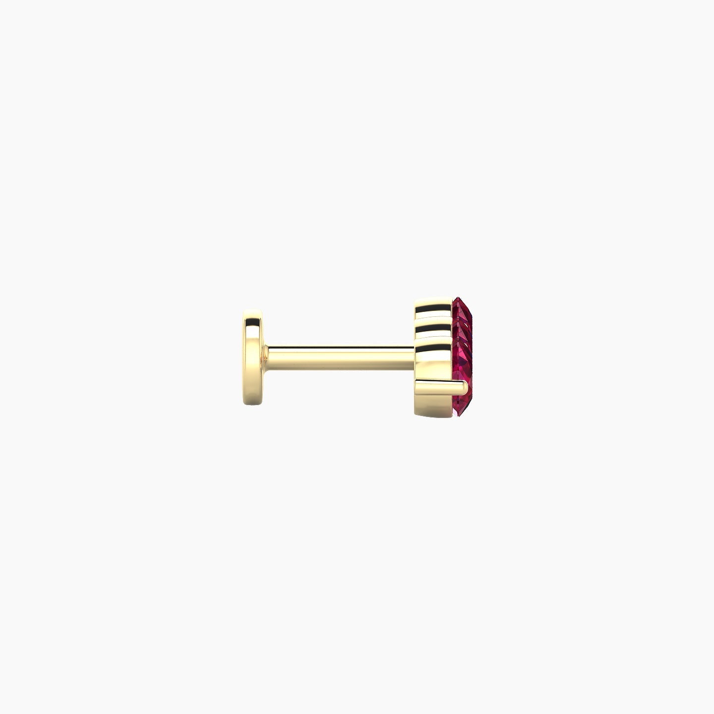 Ma'at | 18k Yellow Gold 5 mm 10 mm Trilogy Ruby Piercing