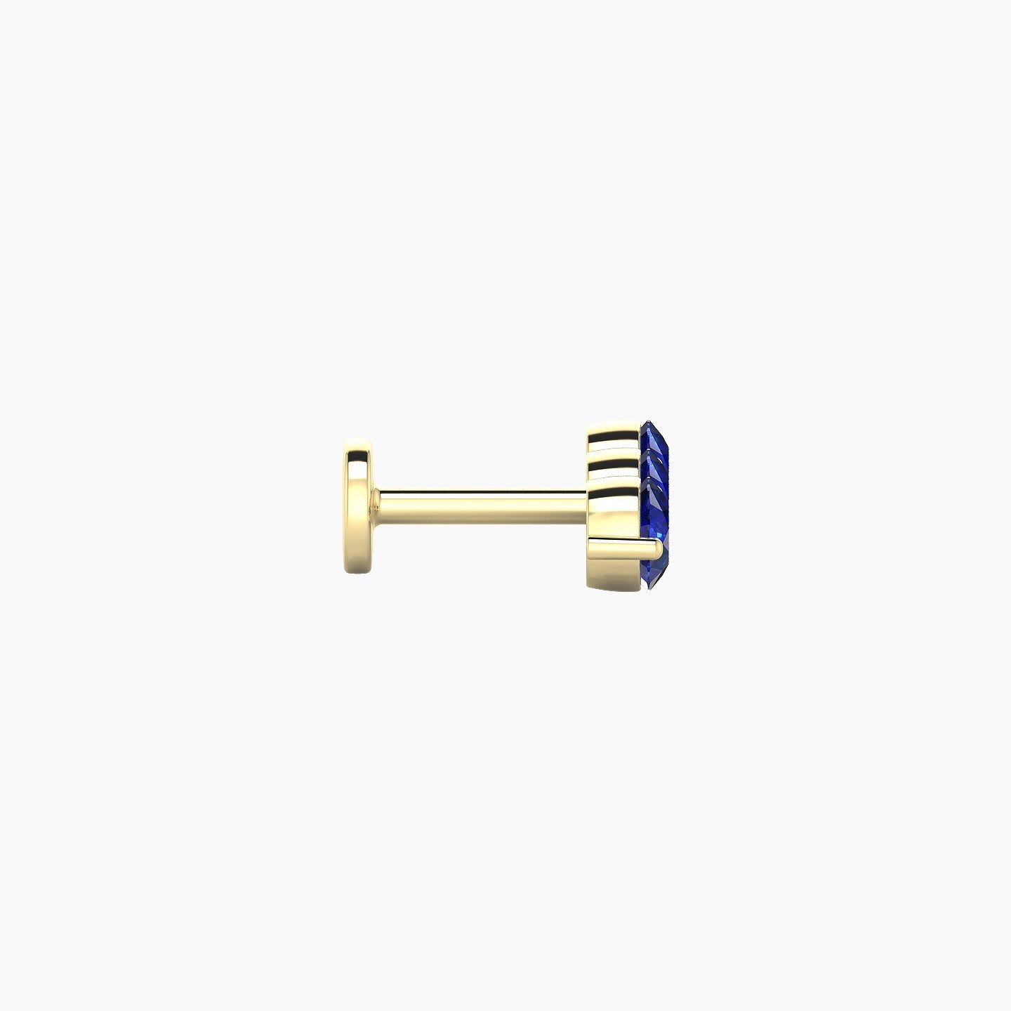 Ma'at | 18k Yellow Gold 5 mm 10 mm Trilogy Sapphire Piercing