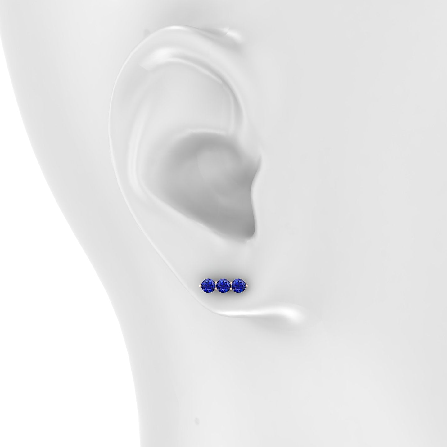 Ma'at | 18k Rose Gold 5 mm 10 mm Trilogy Sapphire Piercing