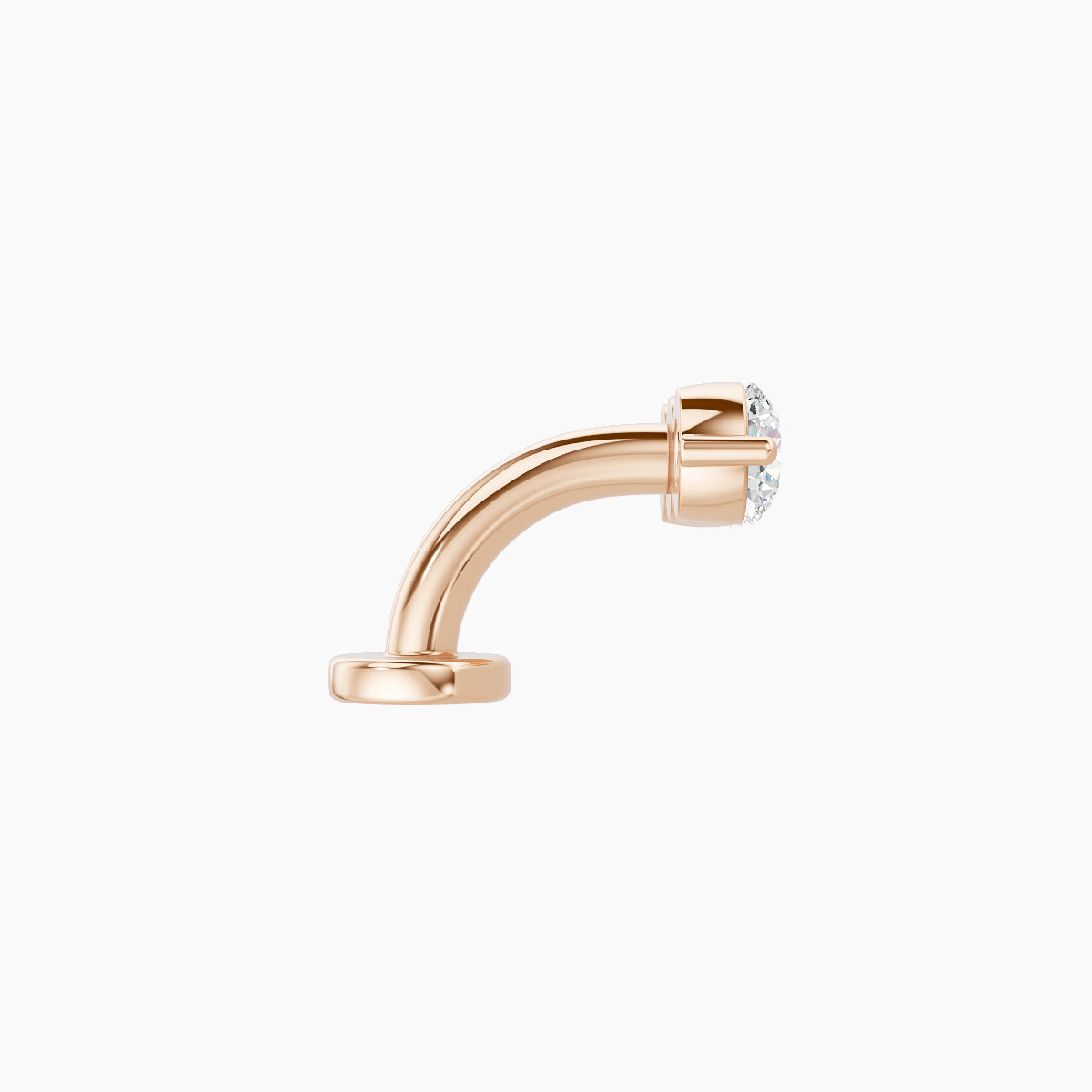Ma'at | 18k Rose Gold 10 mm 6 mm Trilogy Diamond Floating Navel Piercing