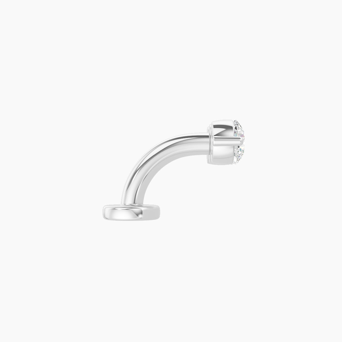 Ma'at | 18k White Gold 10 mm 6 mm Trilogy Diamond Floating Navel Piercing