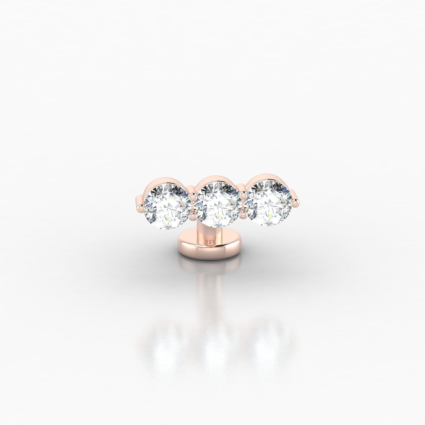 Ma'at | 18k Rose Gold 6 mm 10 mm Trilogy Diamond Floating Navel Piercing