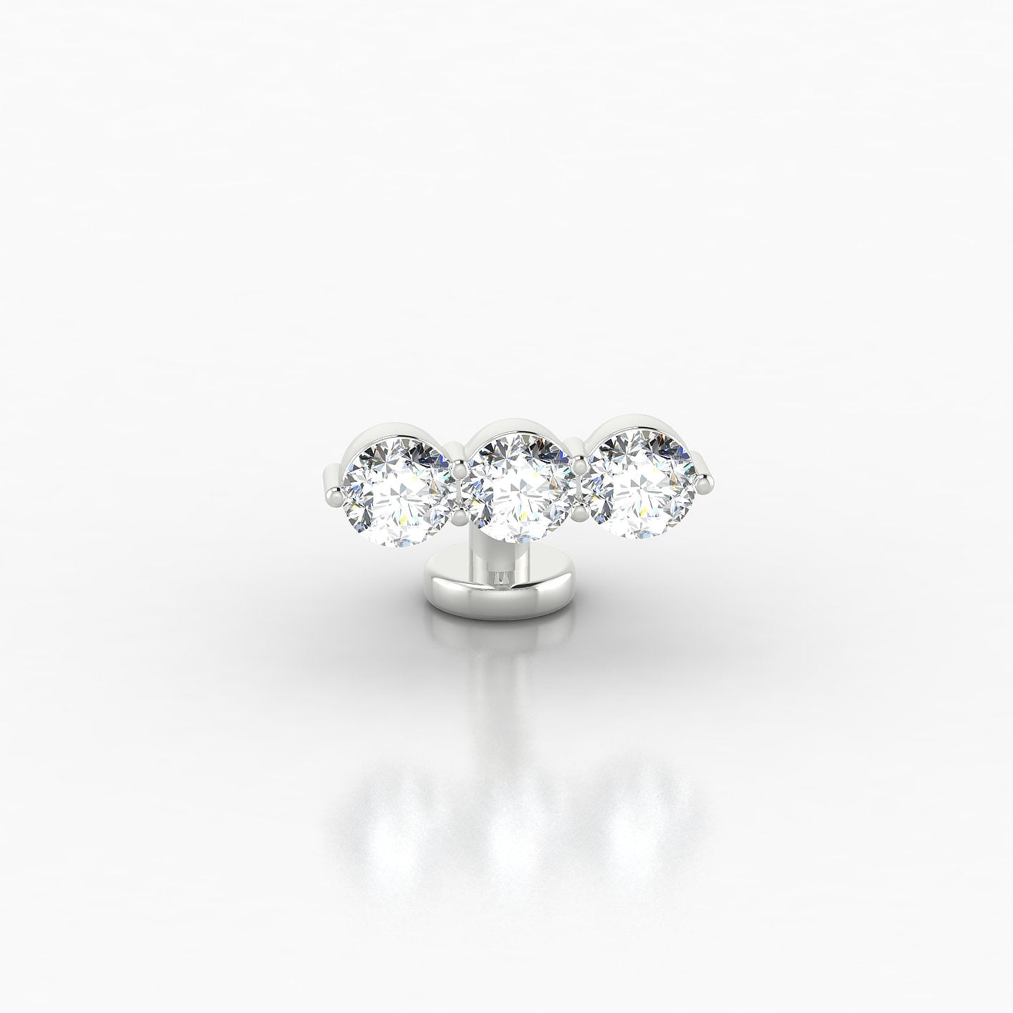 Ma'at | 18k White Gold 6 mm 10 mm Trilogy Diamond Floating Navel Piercing