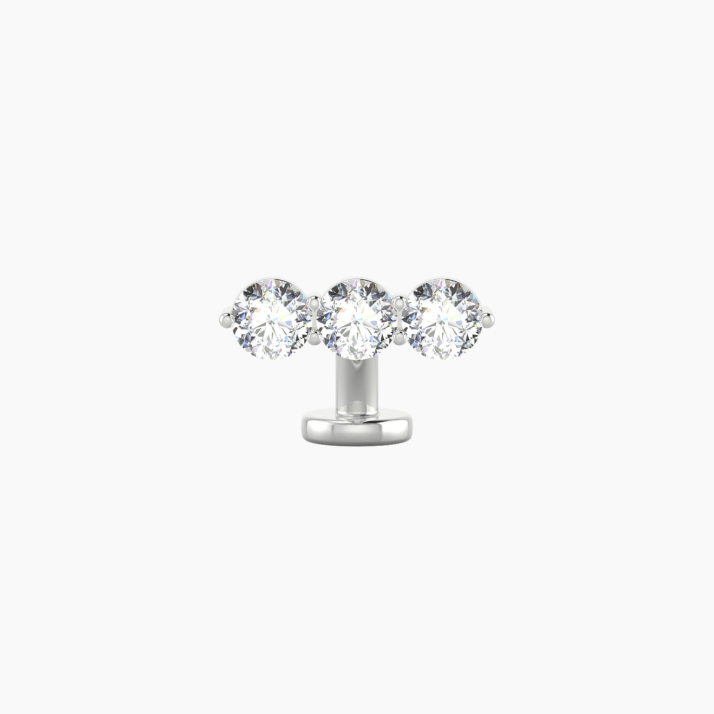 Ma'at | 18k White Gold 10 mm 6 mm Trilogy Diamond Floating Navel Piercing