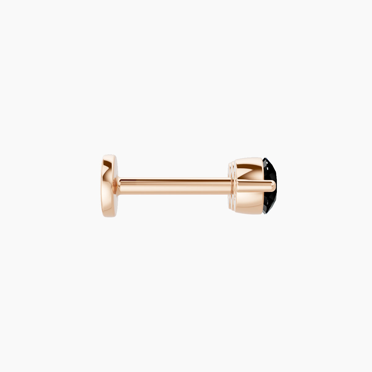 Ma'at | 18k Rose Gold 6.5 mm 10 mm Trilogy Black Diamond Piercing