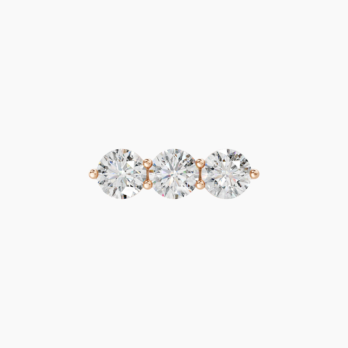 Ma'at | 18k Rose Gold 10 mm 6.5 mm Trilogy Diamond Piercing