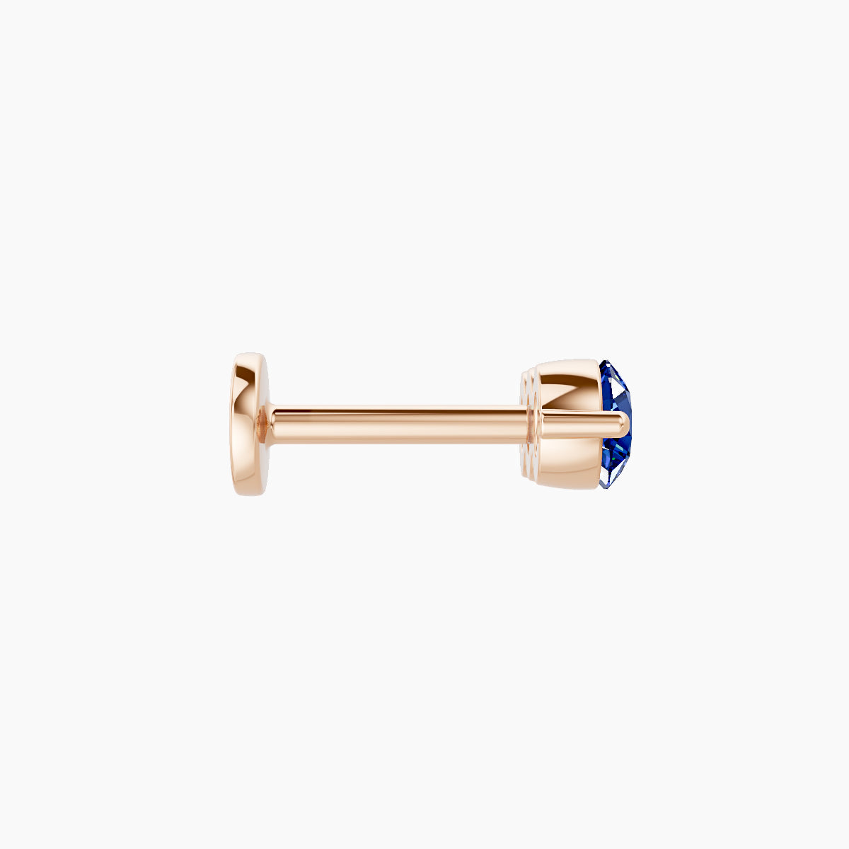 Ma'at | 18k Rose Gold 6.5 mm 10 mm Trilogy Sapphire Piercing