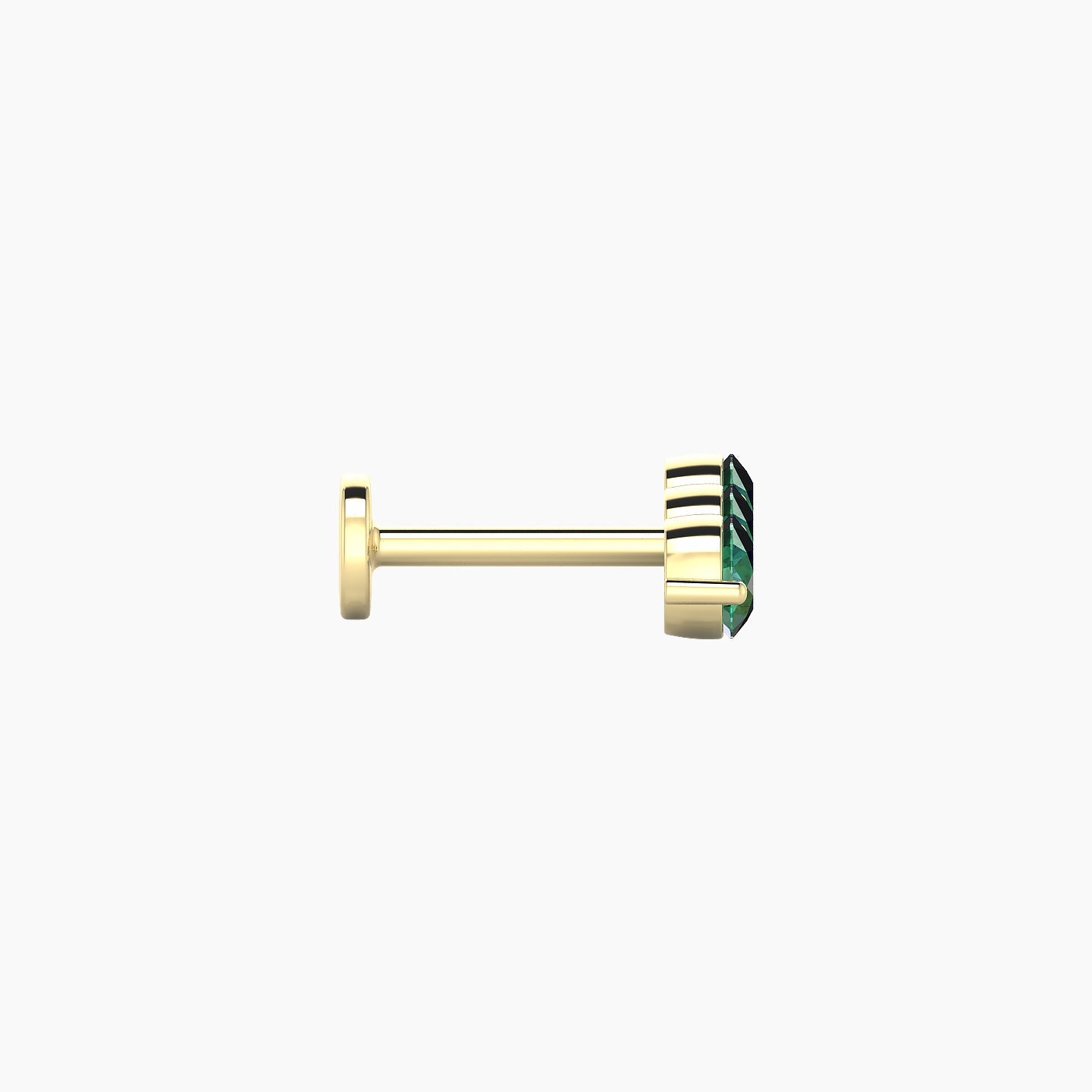 Ma'at | 18k Yellow Gold 6.5 mm 10 mm Trilogy Emerald Piercing