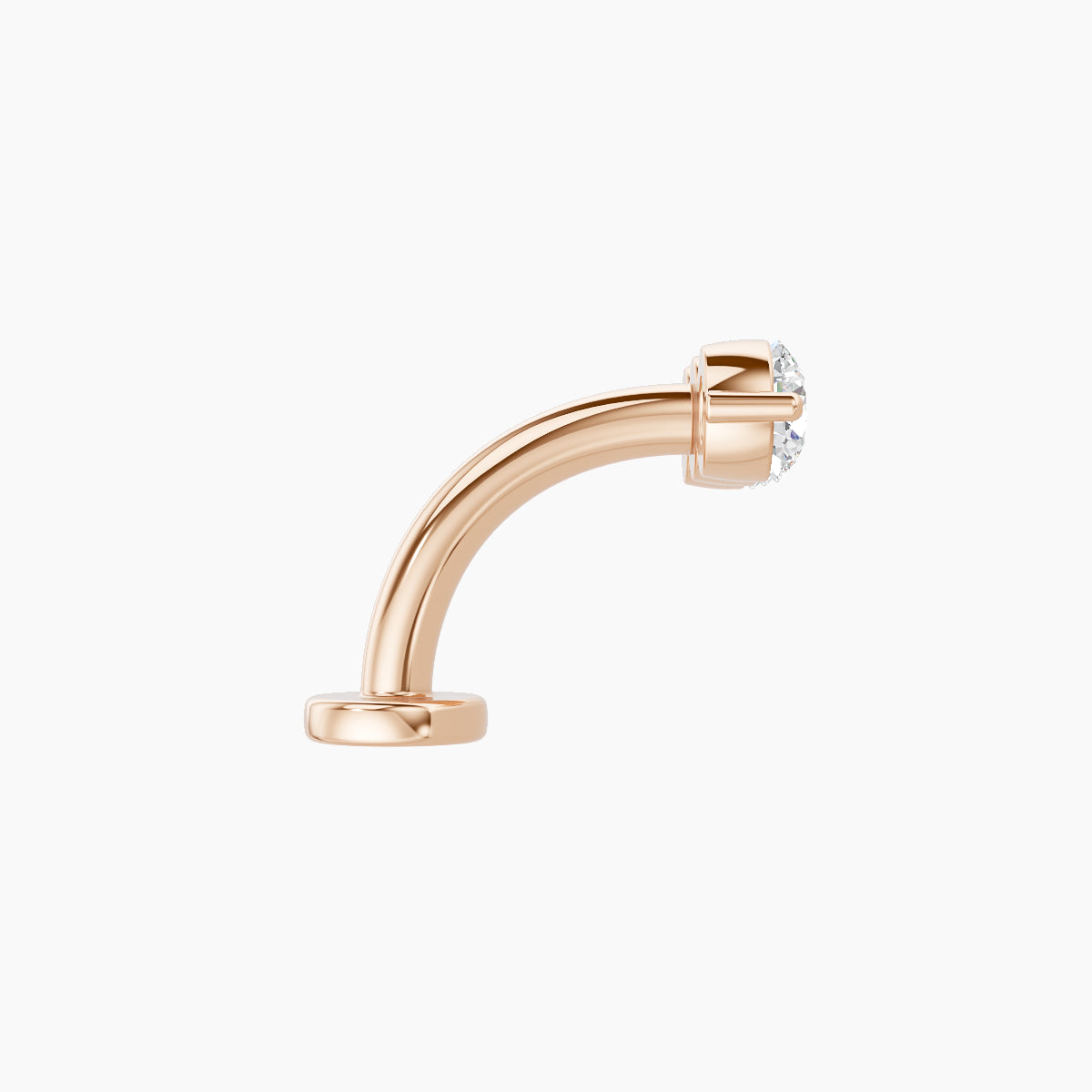 Ma'at | 18k Rose Gold 10 mm 8 mm Trilogy Diamond Floating Navel Piercing