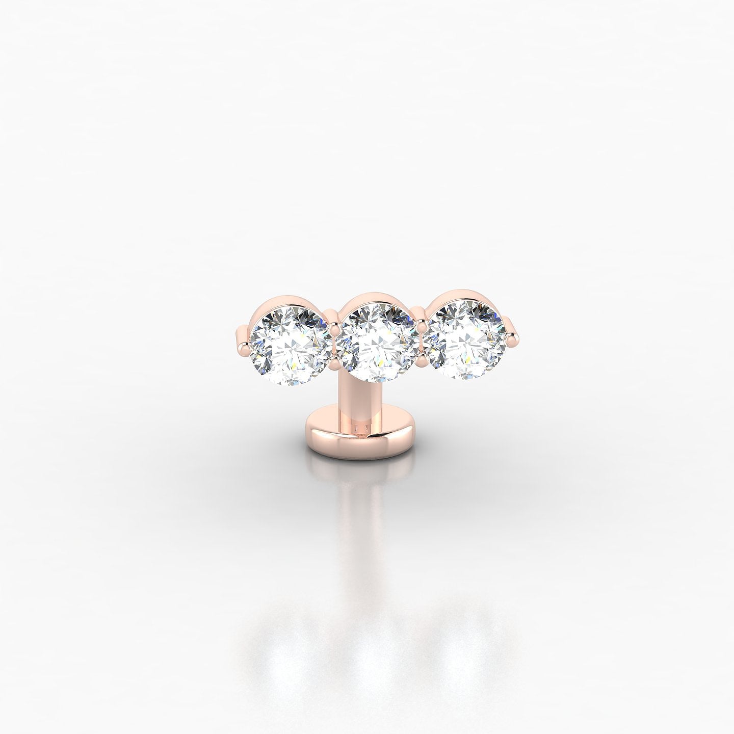 Ma'at | 18k Rose Gold 8 mm 10 mm Trilogy Diamond Floating Navel Piercing