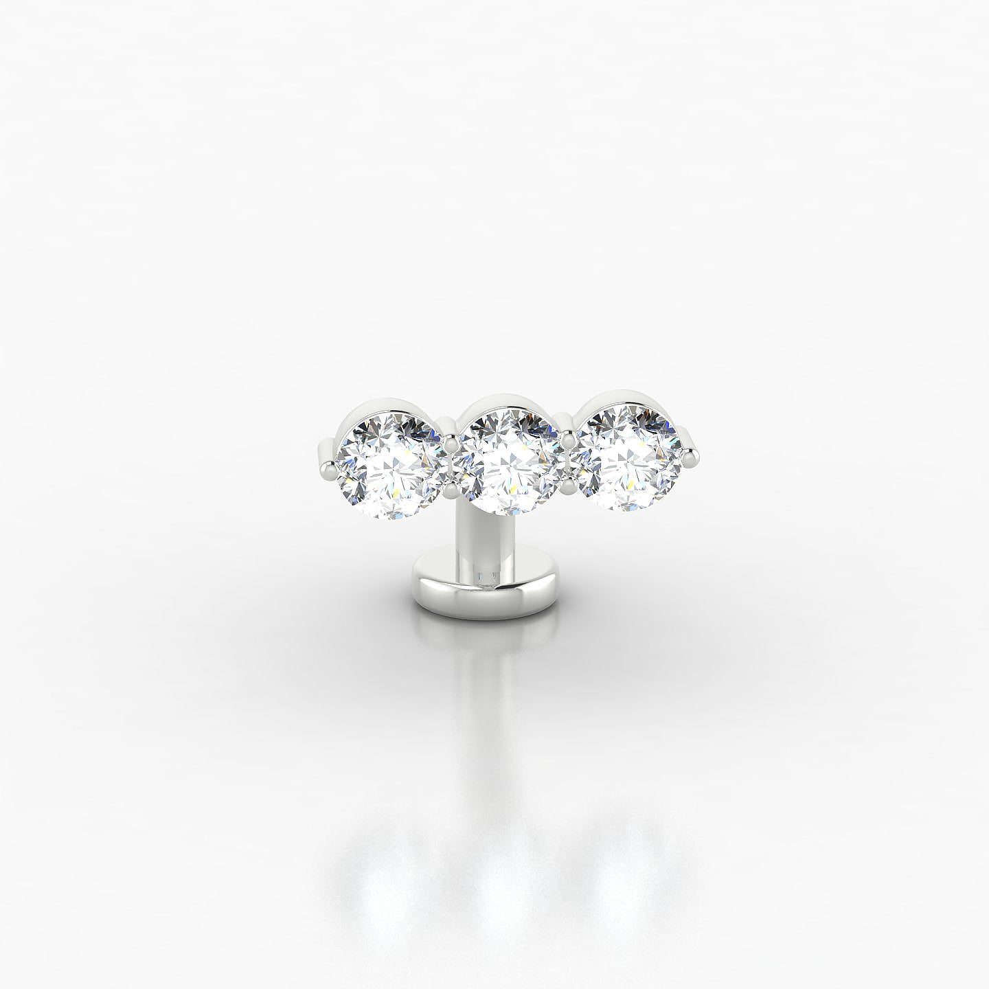 Ma'at | 18k White Gold 8 mm 10 mm Trilogy Diamond Floating Navel Piercing