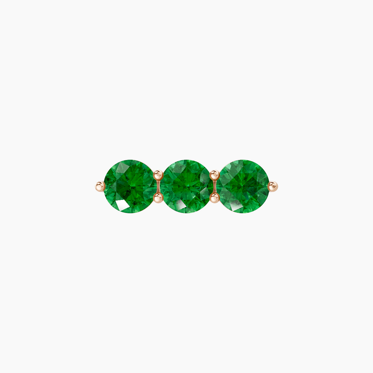 Ma'at | 18k Rose Gold 8 mm 10 mm Trilogy Emerald Piercing