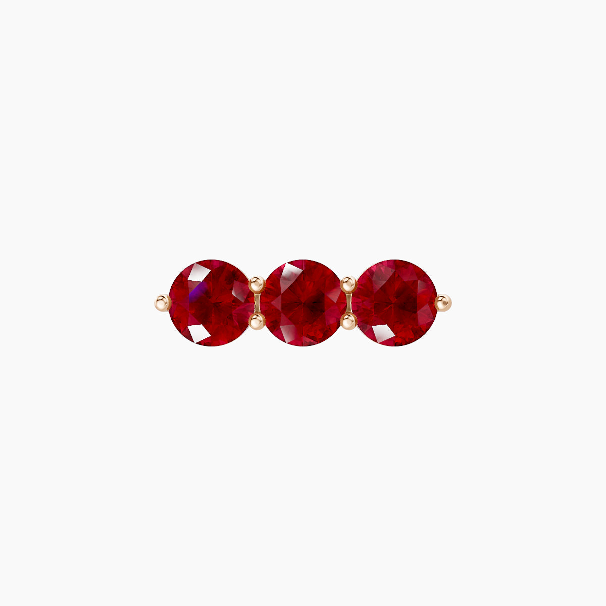 Ma'at | 18k Rose Gold 8 mm 10 mm Trilogy Ruby Piercing