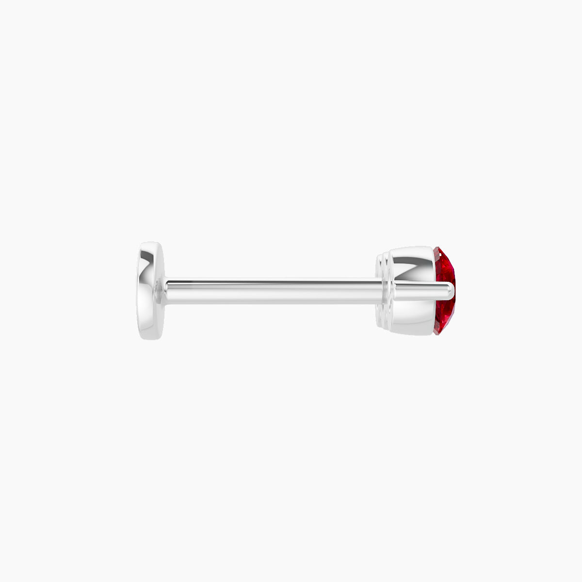 Ma'at | 18k White Gold 8 mm 10 mm Trilogy Ruby Piercing