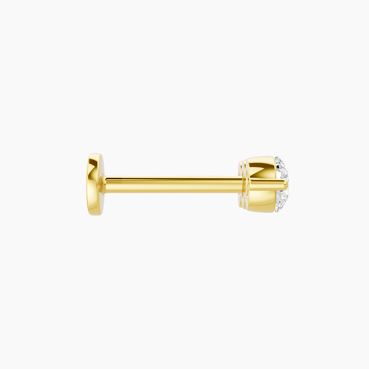 Ma'at | 18k Yellow Gold 10 mm 8 mm Trilogy Diamond Piercing