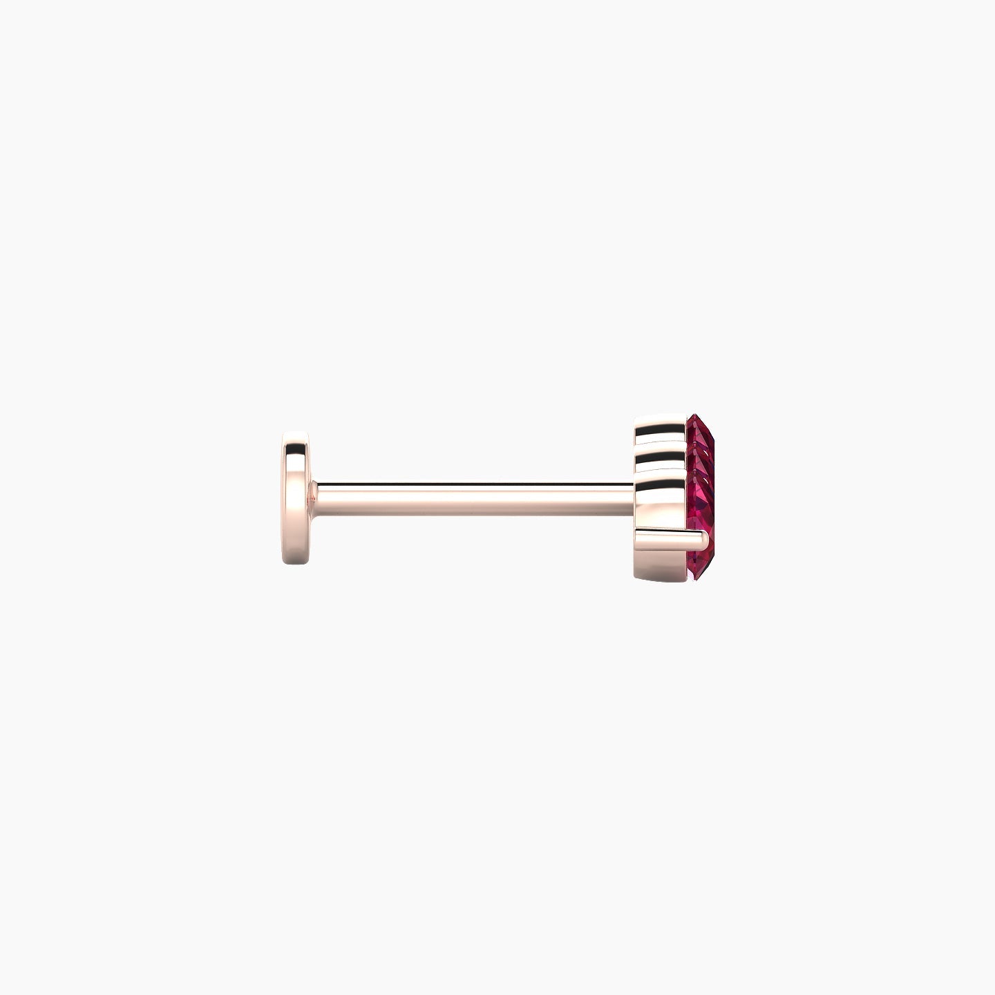 Ma'at | 18k Rose Gold 8 mm 10 mm Trilogy Ruby Piercing