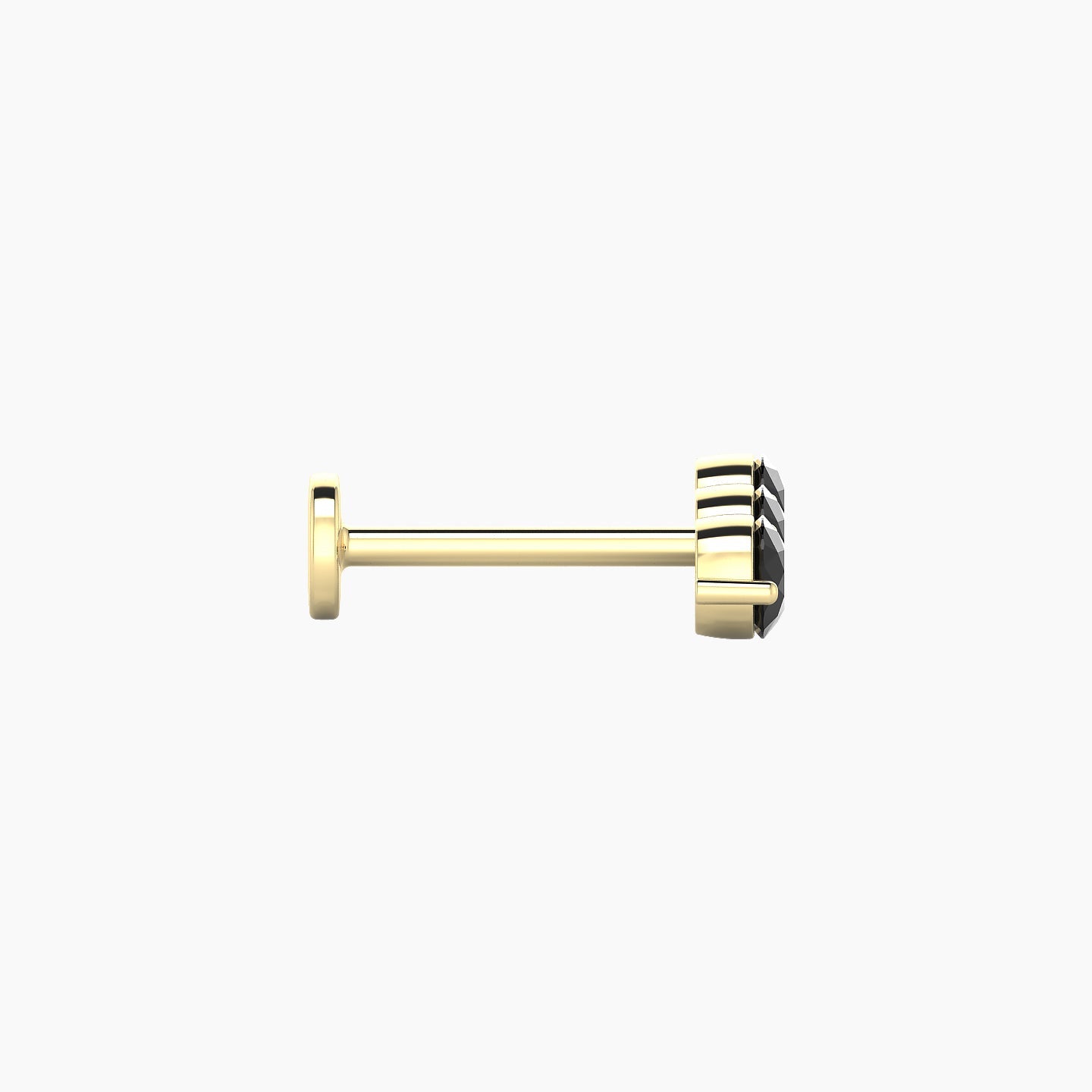 Ma'at | 18k Yellow Gold 8 mm 10 mm Trilogy Black Diamond Piercing